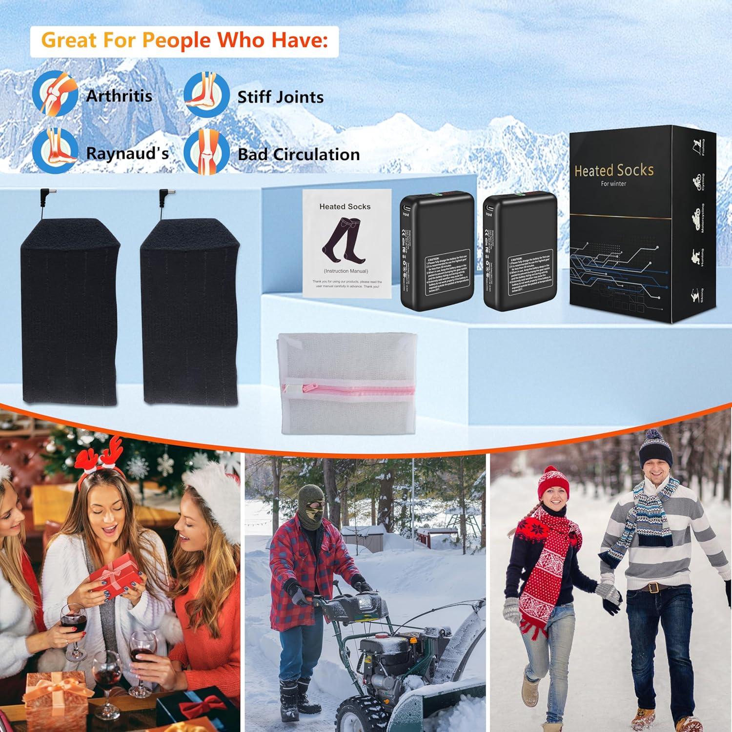 Calcetines Calentados Recargables Begleri 7.4V Unisex 45-71°C