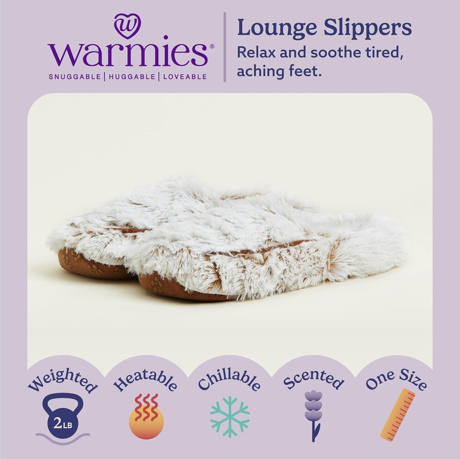 Pantuflas de microondas Warmies para mujeres - suaves y antideslizantes
