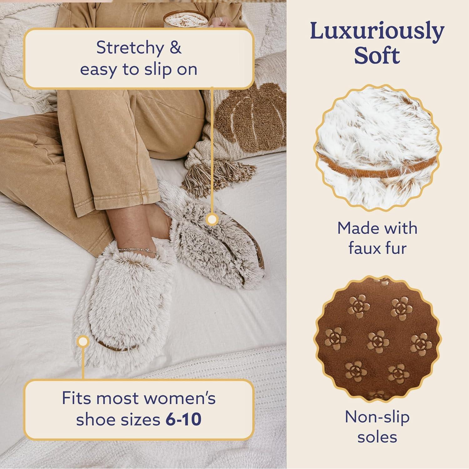 Pantuflas de microondas Warmies para mujeres - suaves y antideslizantes