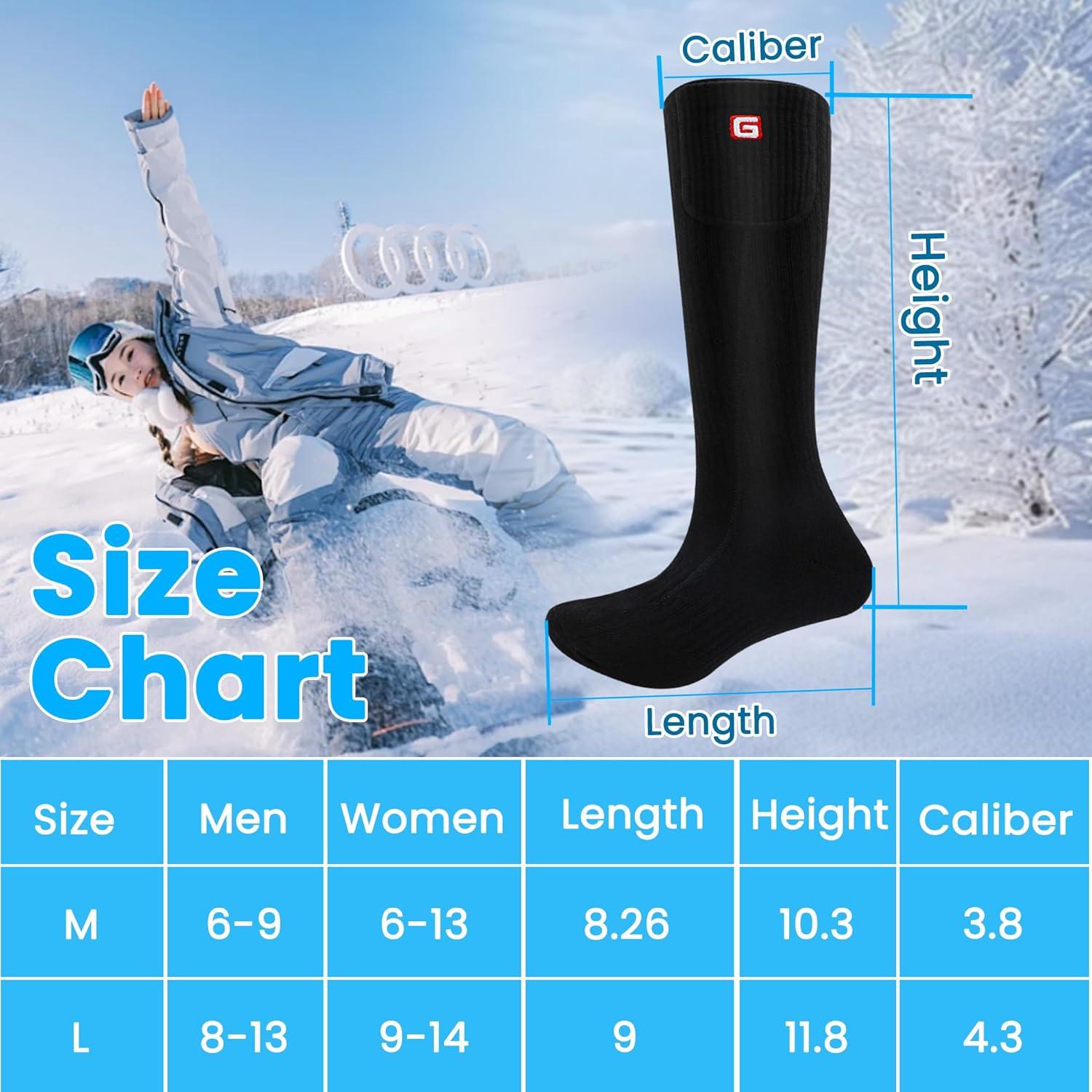 Calcetines Calentados Magnolia 3.7V Negro Mediano Recargables