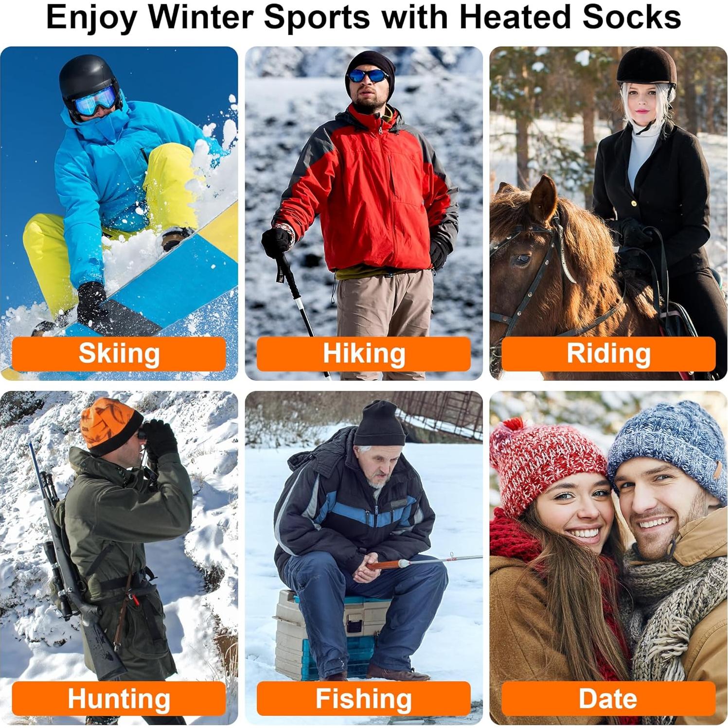 Calcetines Calentados Magnolia 3.7V Negro Mediano Recargables