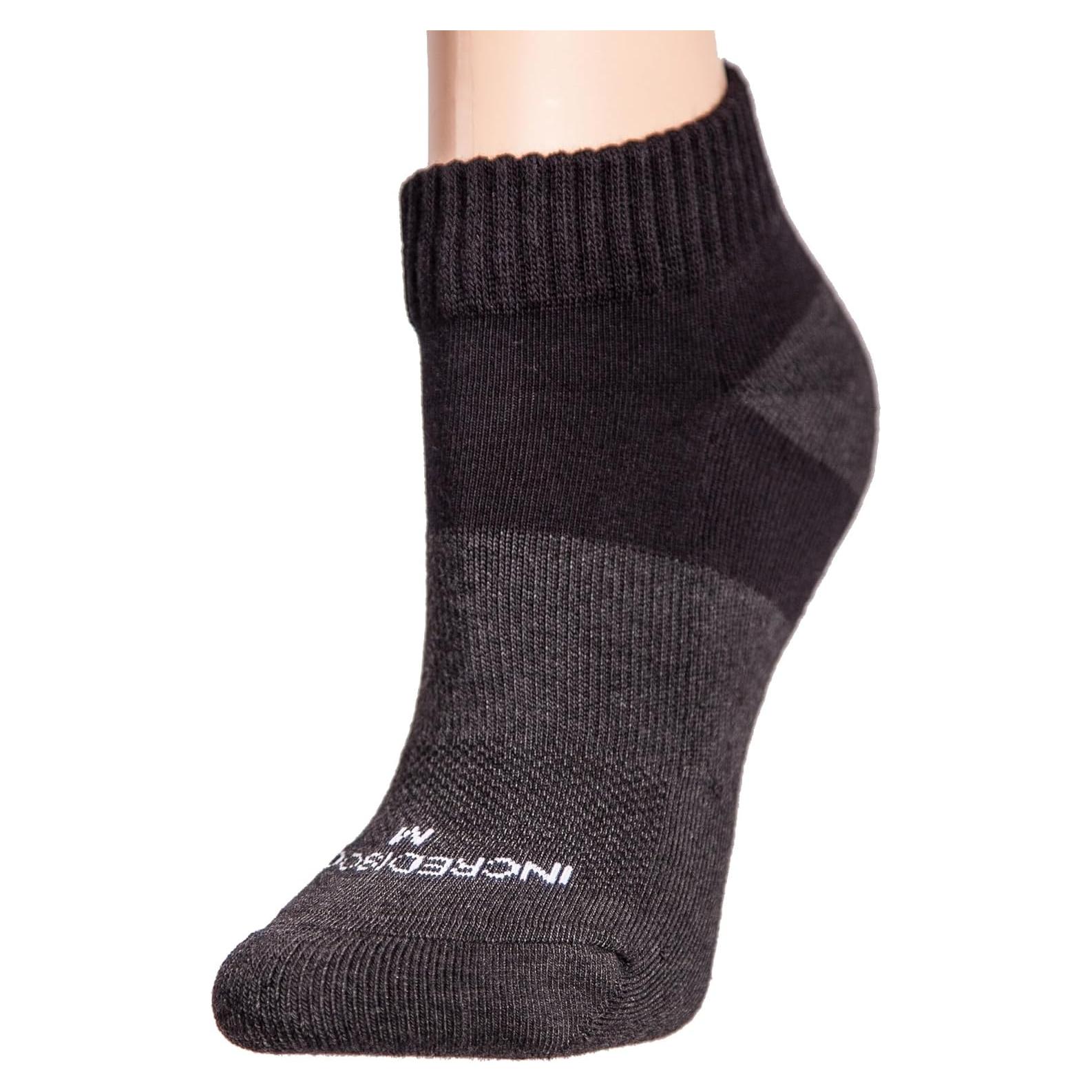 Calcetines Cortos Activos Incrediwear para Hombres y Mujeres - Negro, Mediano