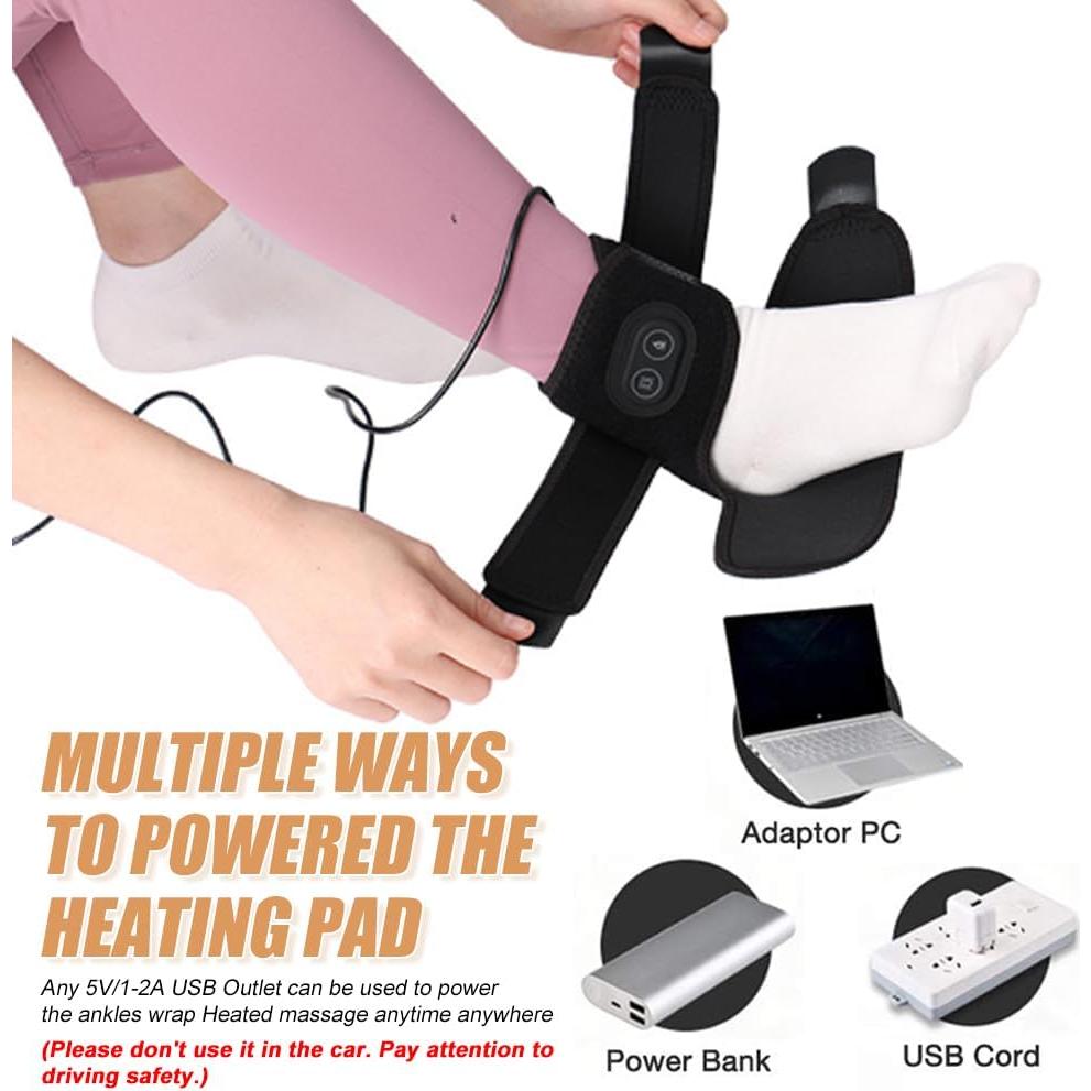 Faja Térmica para Tobillo WOOLALA con Vibración y Calor USB