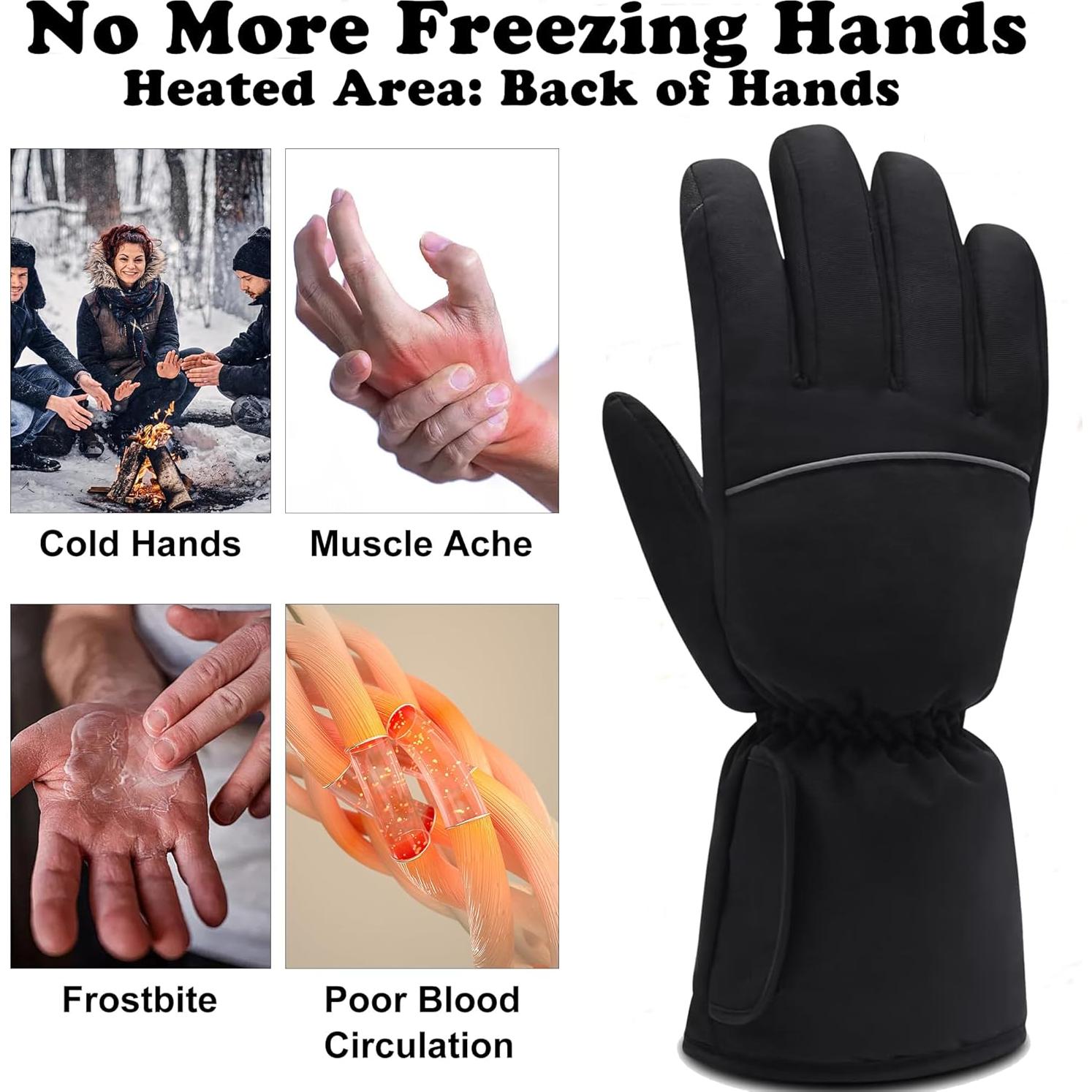 Guantes Calentados Rabbitroom - Impermeables y Táctiles - Grande