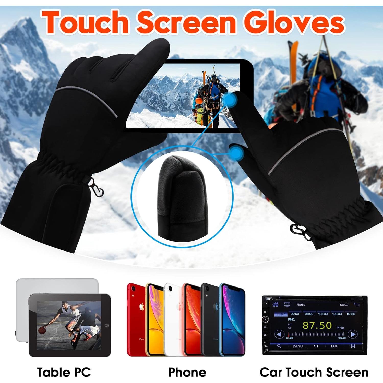 Guantes Calentados Rabbitroom - Impermeables y Táctiles - Grande