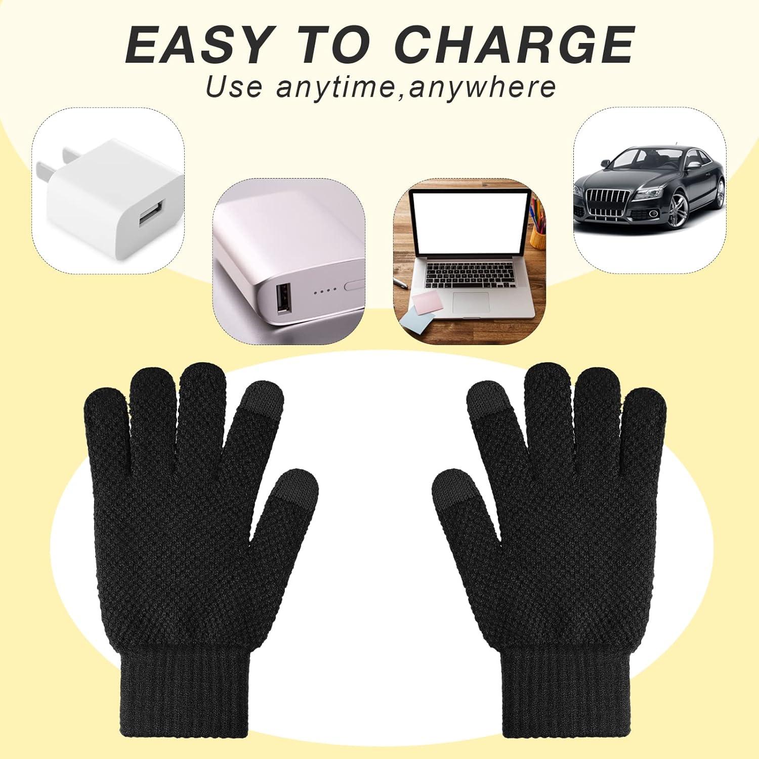 Guantes Térmicos USB Bencailor 2 Pares Lavables para Invierno