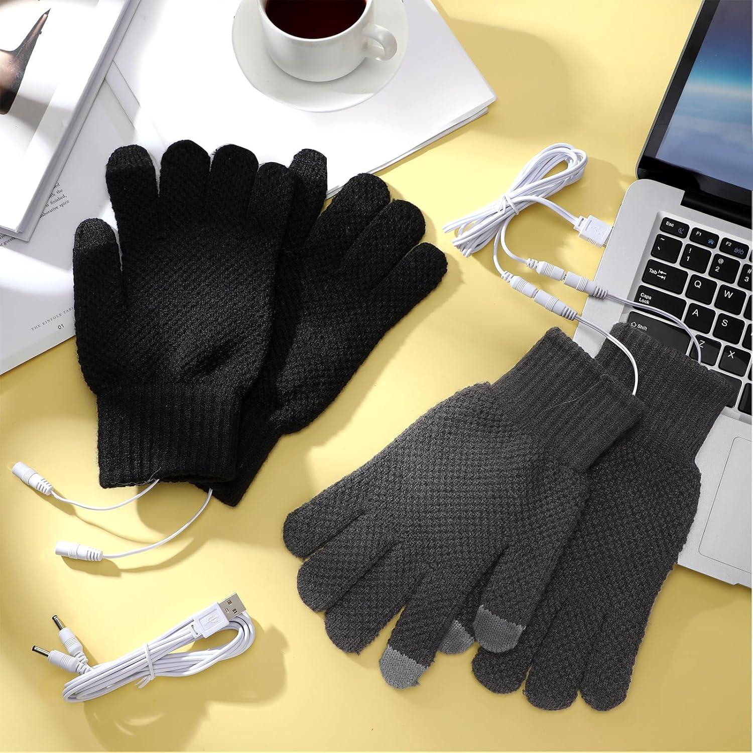 Guantes Térmicos USB Bencailor 2 Pares Lavables para Invierno
