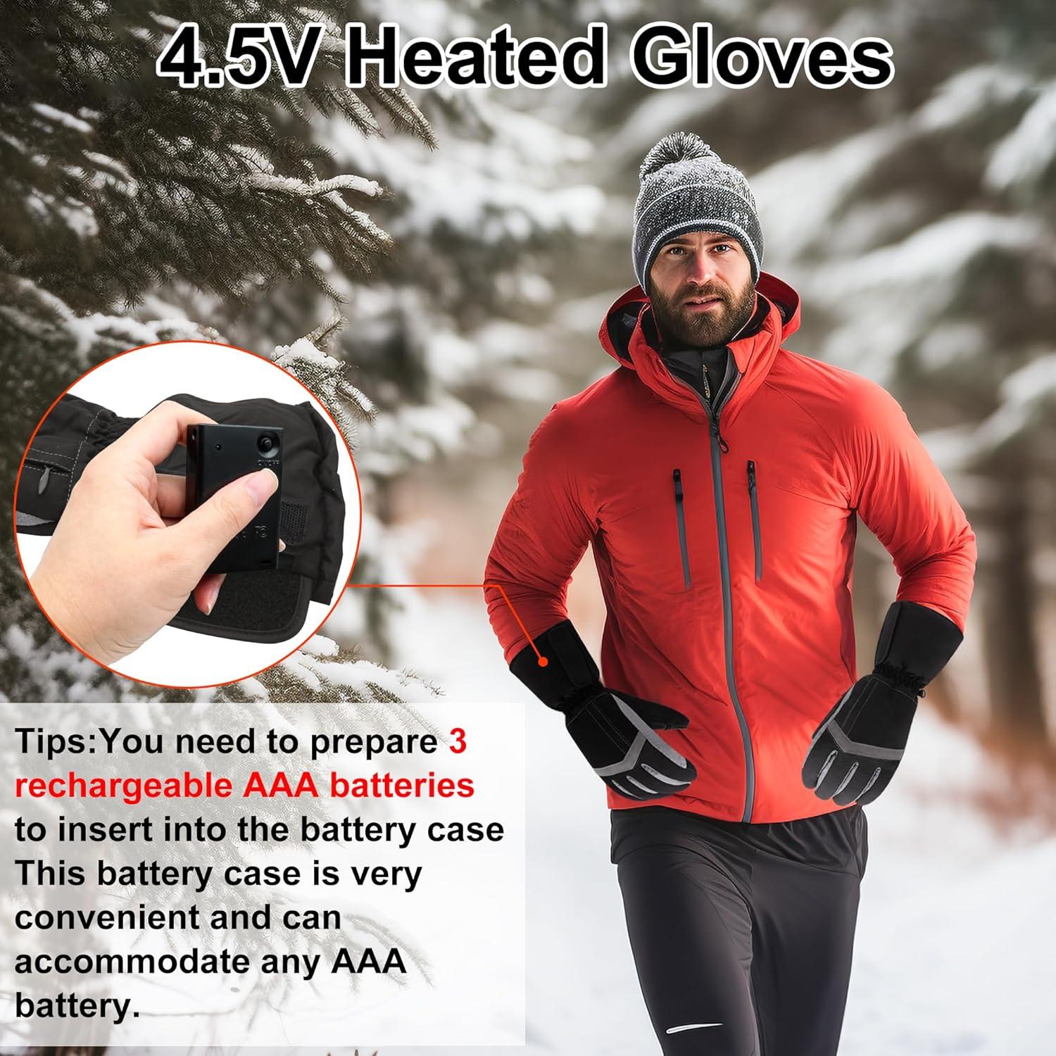 Guantes Calentados QILOVE Impermeables Táctiles para Invierno