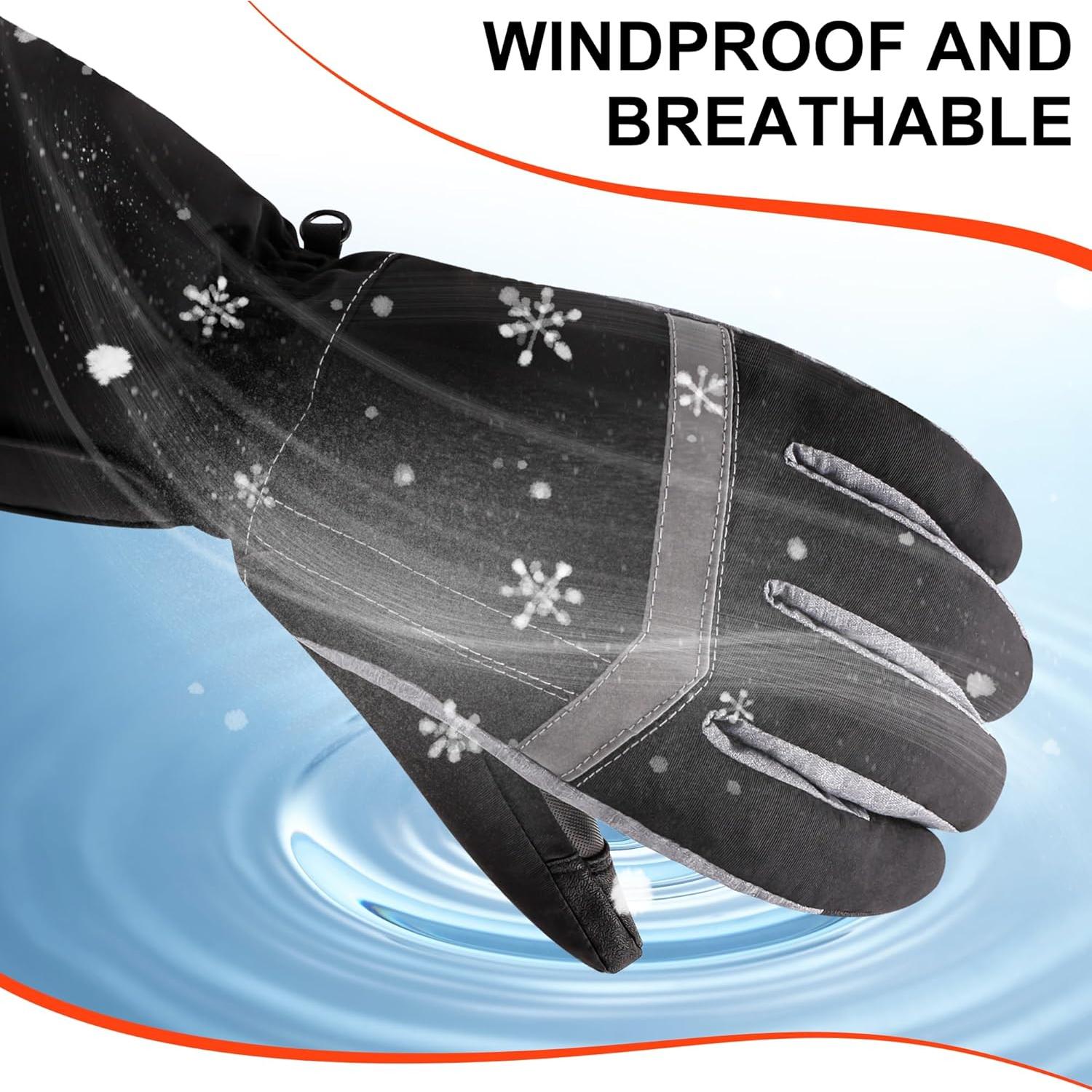 Guantes Calentados QILOVE Impermeables Táctiles para Invierno