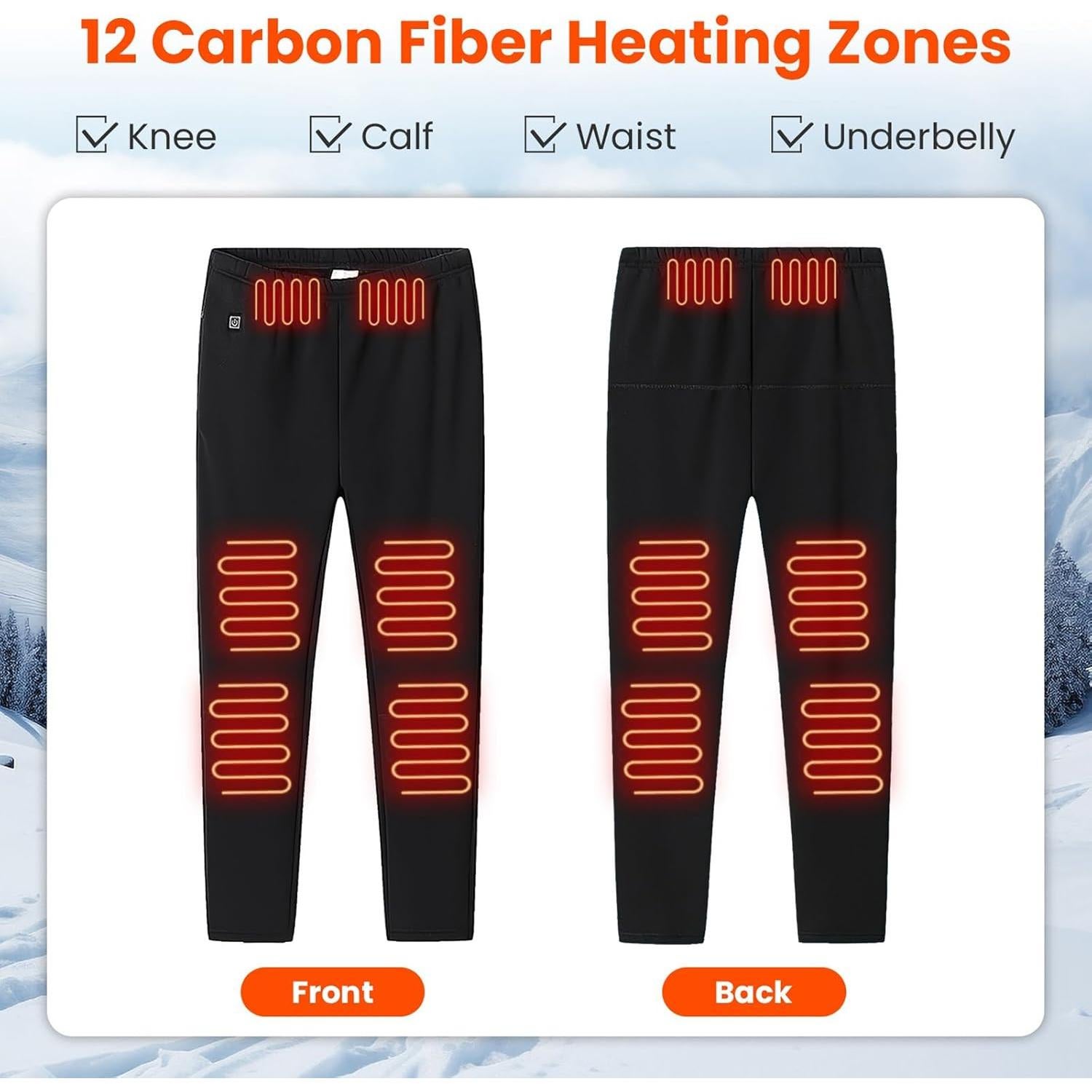 Pantalones Térmicos Calentados USB Unisex Zorpupoa 12 Zonas