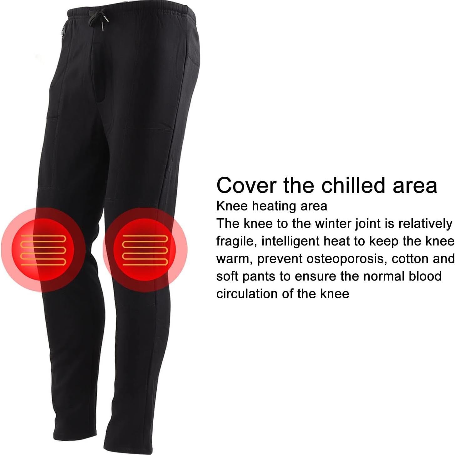 Pantalones Calentados Topyond para Hombres USB 3 Zonas Negro 71cm