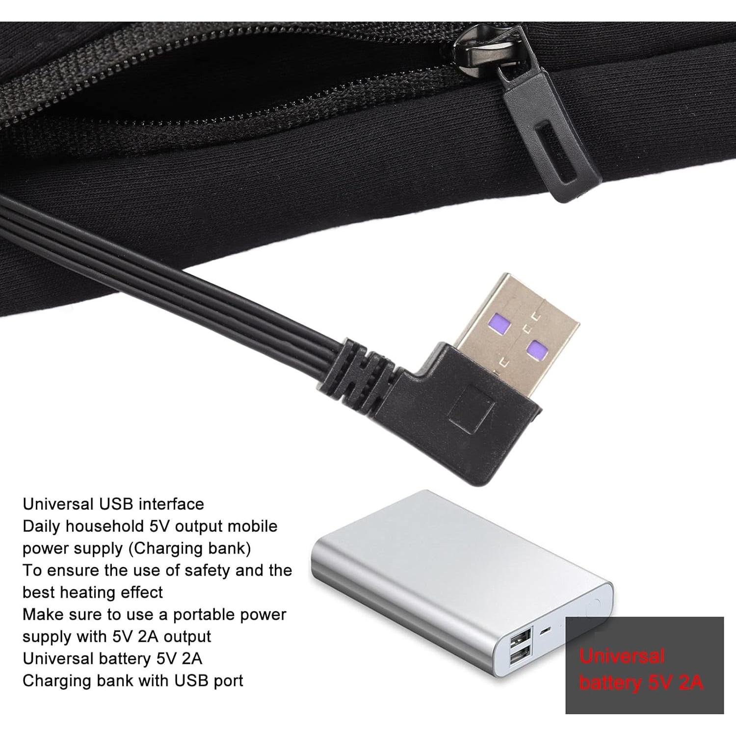 Pantalones Calentados Topyond para Hombres USB 3 Zonas Negro 71cm