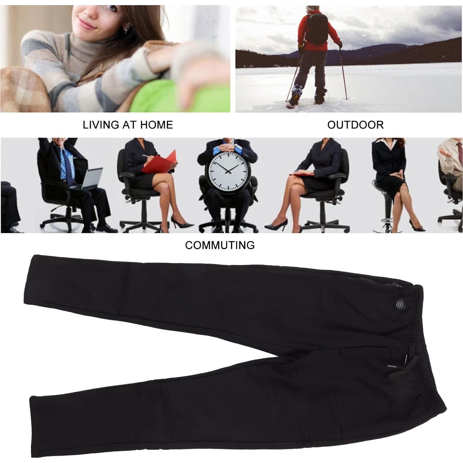 Pantalones Calentados Topyond para Hombres USB 3 Zonas Negro 71cm