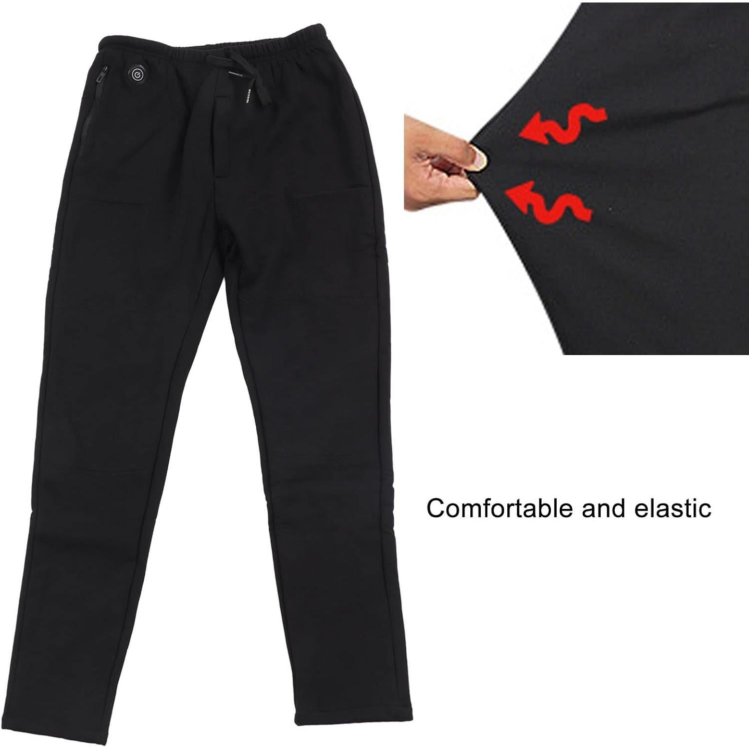 Pantalones Calentados Topyond para Hombres USB 3 Zonas Negro 71cm