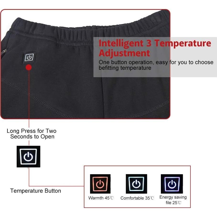 Pantalón Térmico USB Brrnoo Unisex con 3 Niveles de Calor