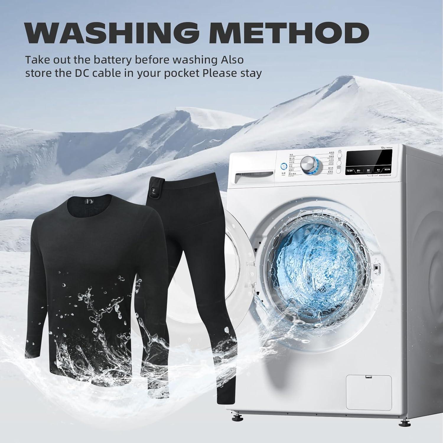 Conjunto Ropa Interior Térmica Eléctrica J JINPEI Manga Larga M