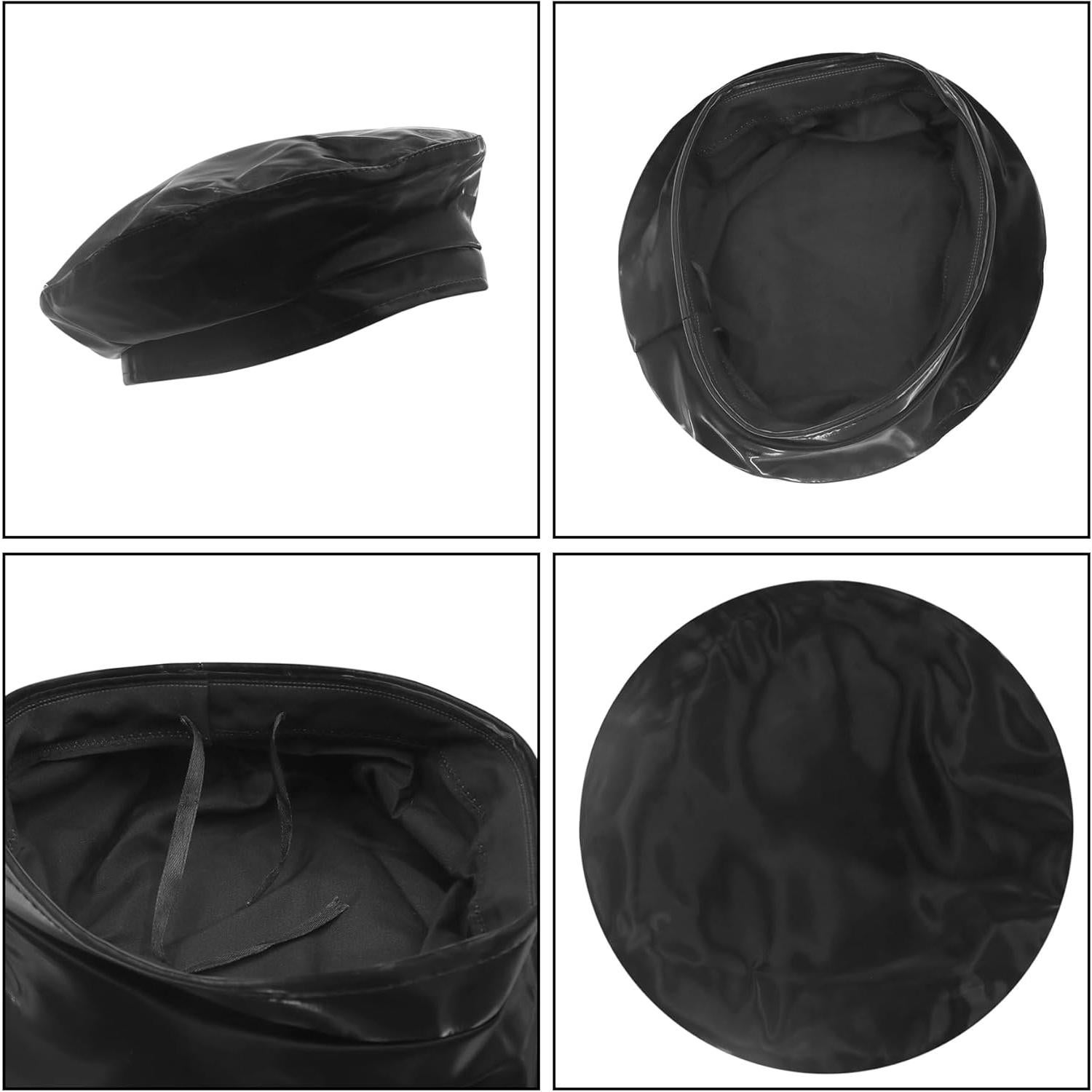 Gorro Beanie Clásico de Cuero PU para Mujeres - Ajustable