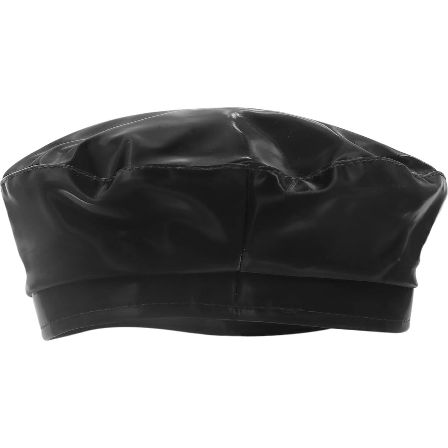 Gorro Beanie Clásico de Cuero PU para Mujeres - Ajustable