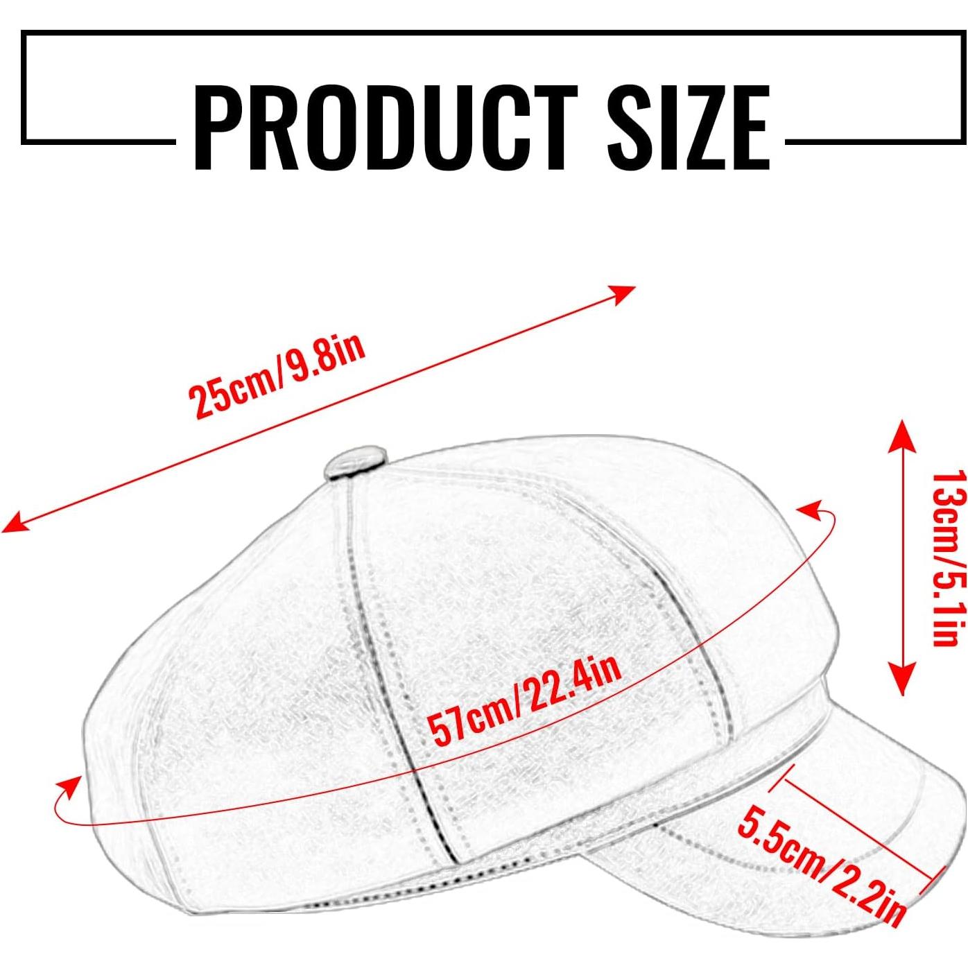 Gorra Beret de Cuero PU para Mujeres Talla Única Gris