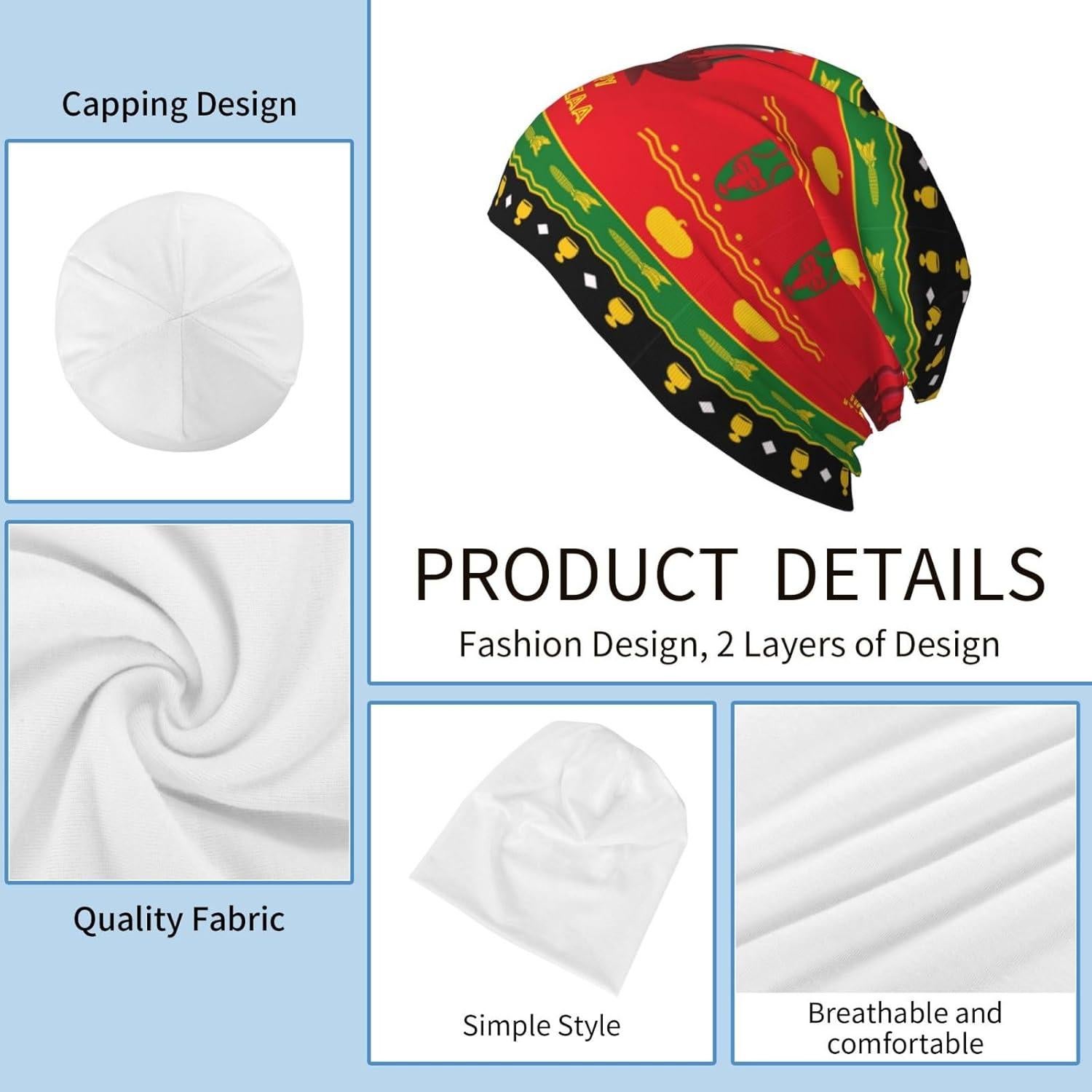 Gorro de Navidad Cristiana XINNGIN Talla Única Feliz Kwanzaa