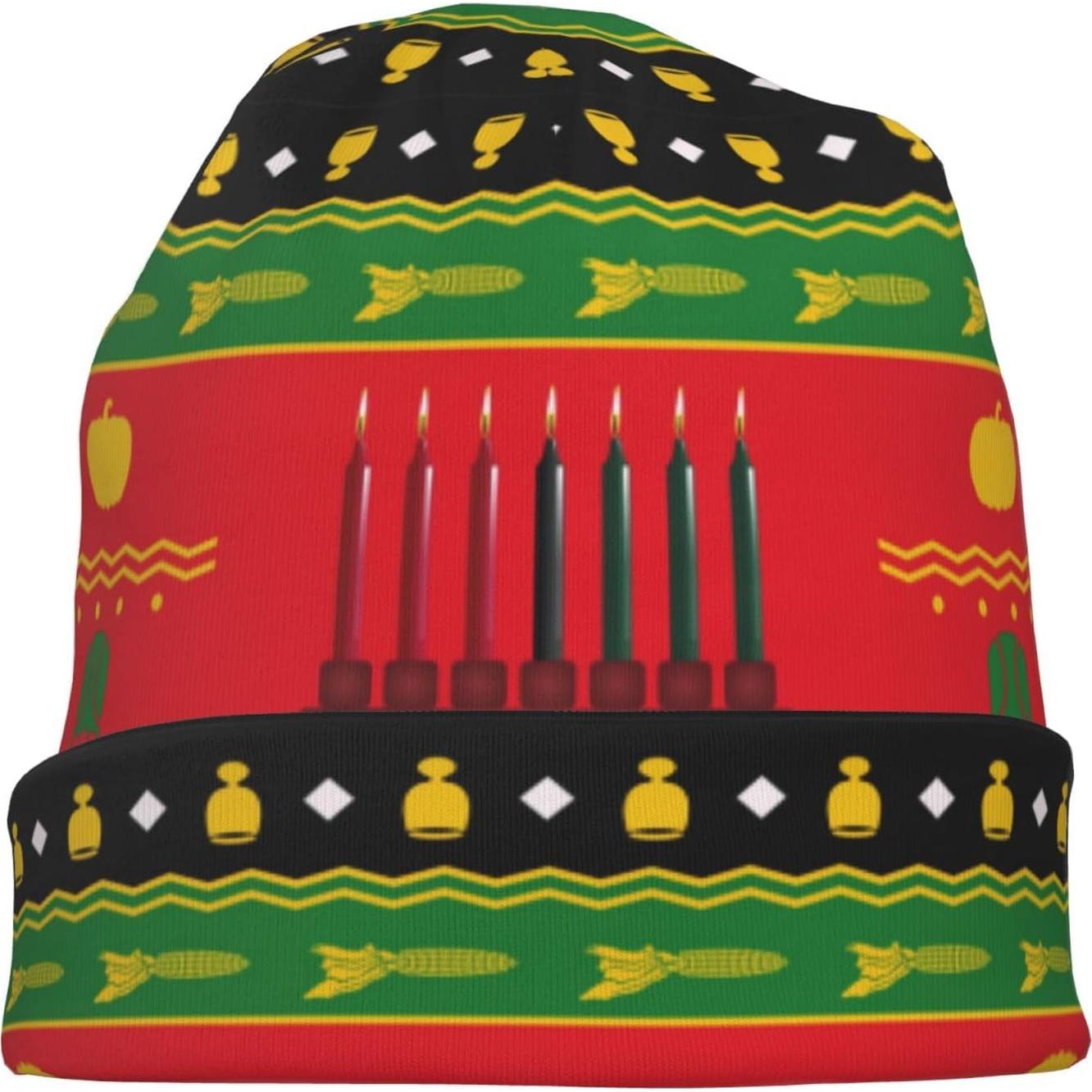 Gorro de Navidad Cristiana XINNGIN Talla Única Feliz Kwanzaa