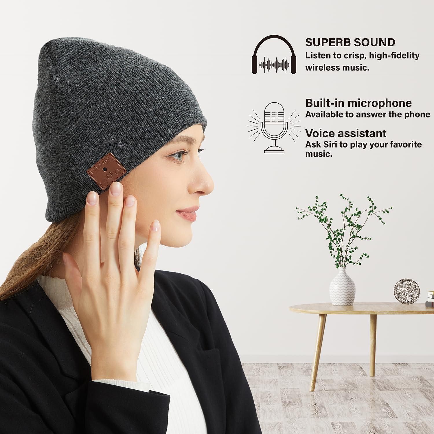 Gorro Bluetooth Merino BORAYDA BR001 Carbón 24h Reproducción