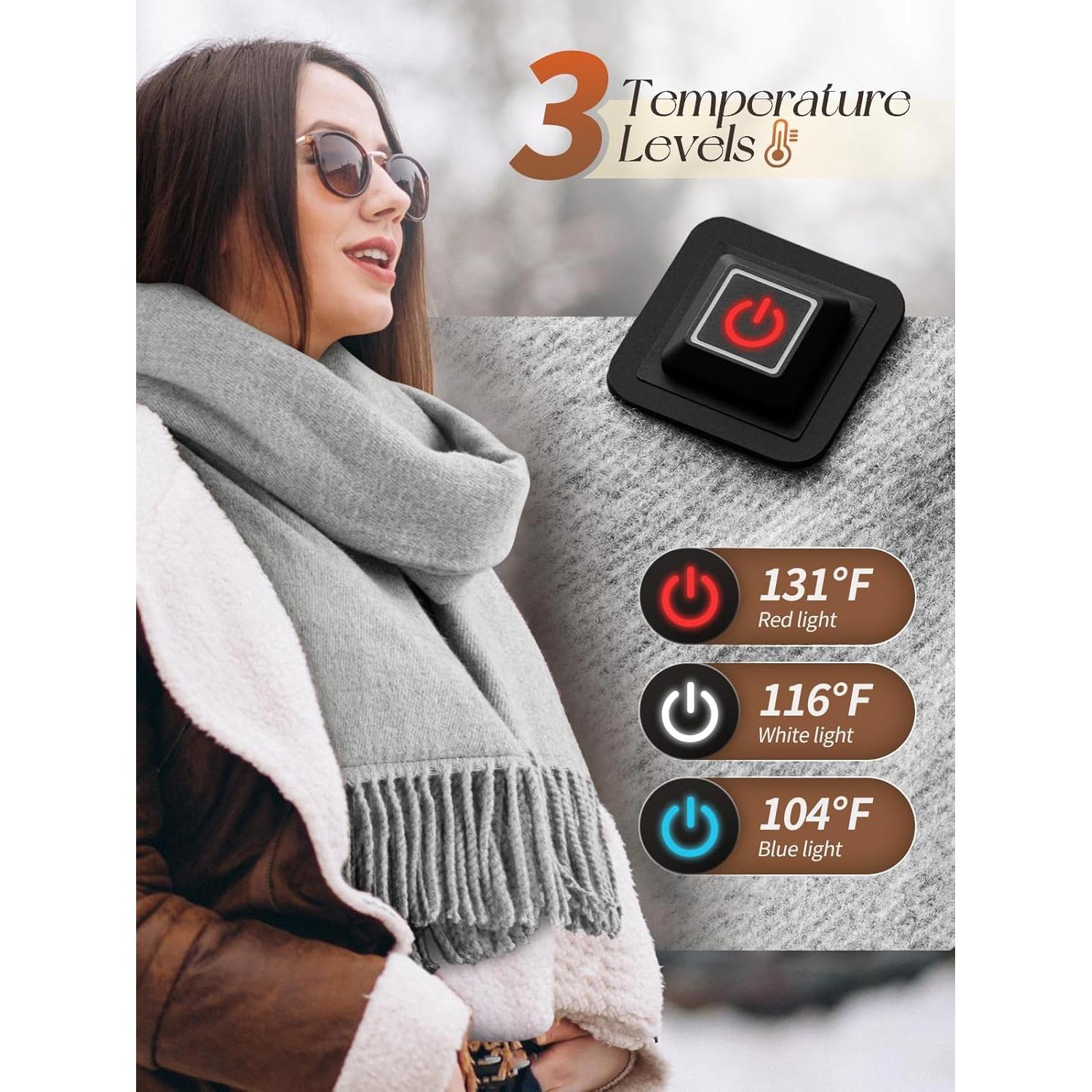 Bufanda Calentada Eventek Rps-008 Unisex Gris 5500mAh