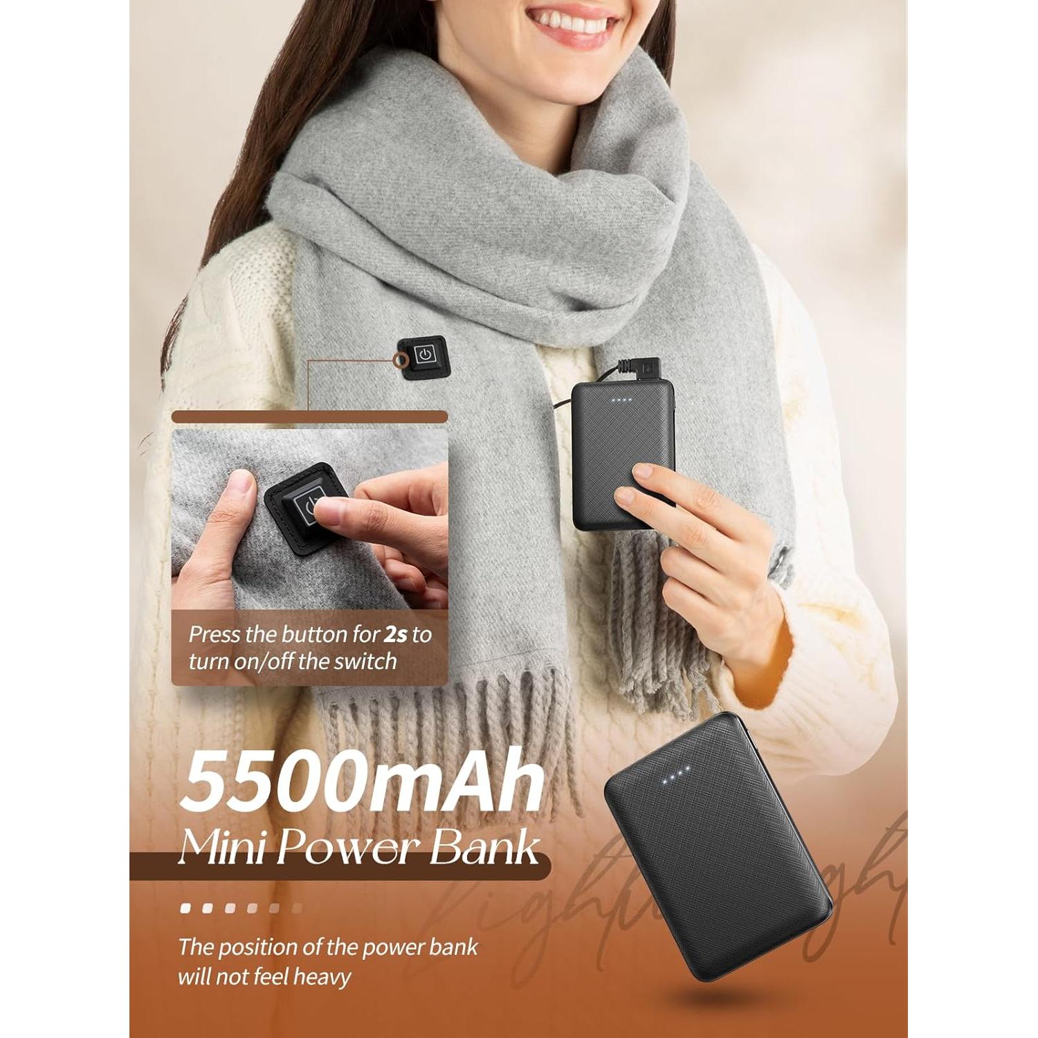 Bufanda Calentada Eventek Rps-008 Unisex Gris 5500mAh