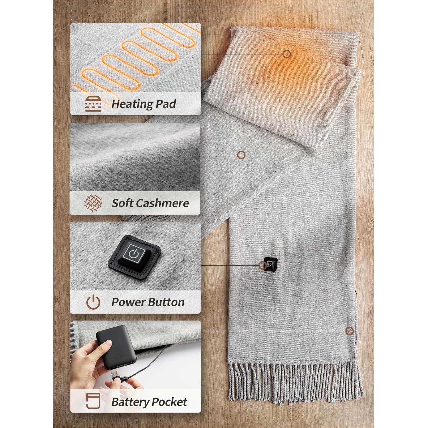 Bufanda Calentada Eventek Rps-008 Unisex Gris 5500mAh