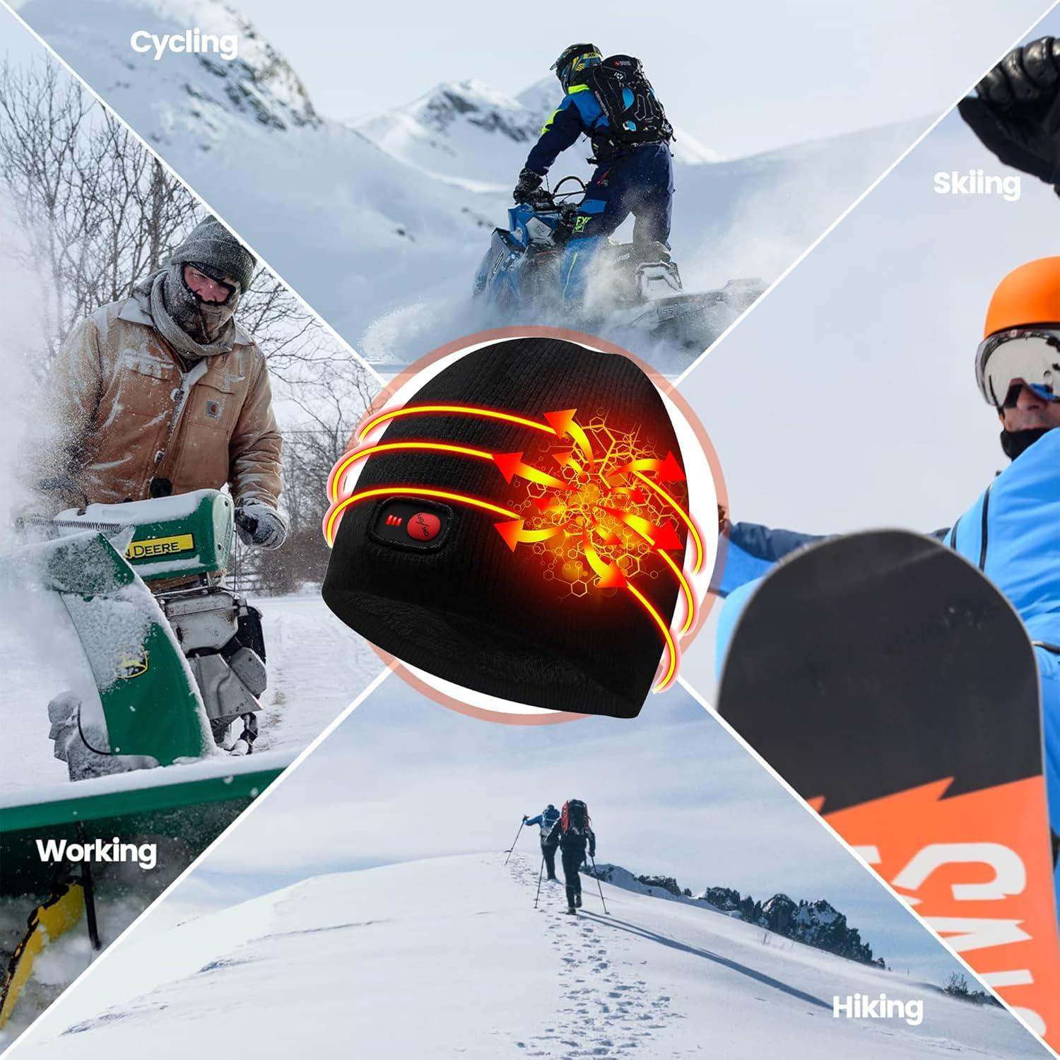 Gorro Calentado Rabbitroom Unisex Recargable para Invierno