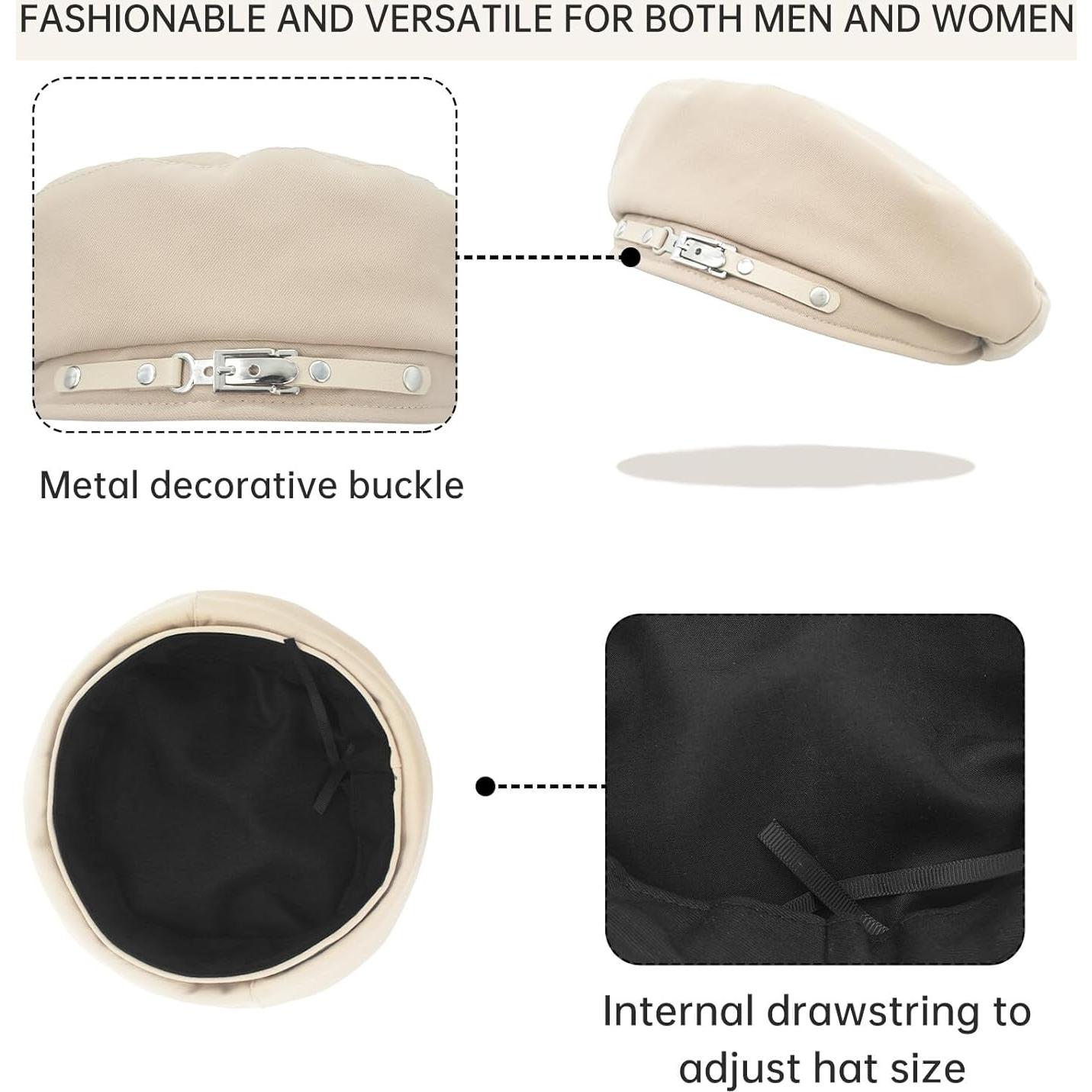 Sombrero Beret Francés FEOYA para Mujeres - Algodón Beige