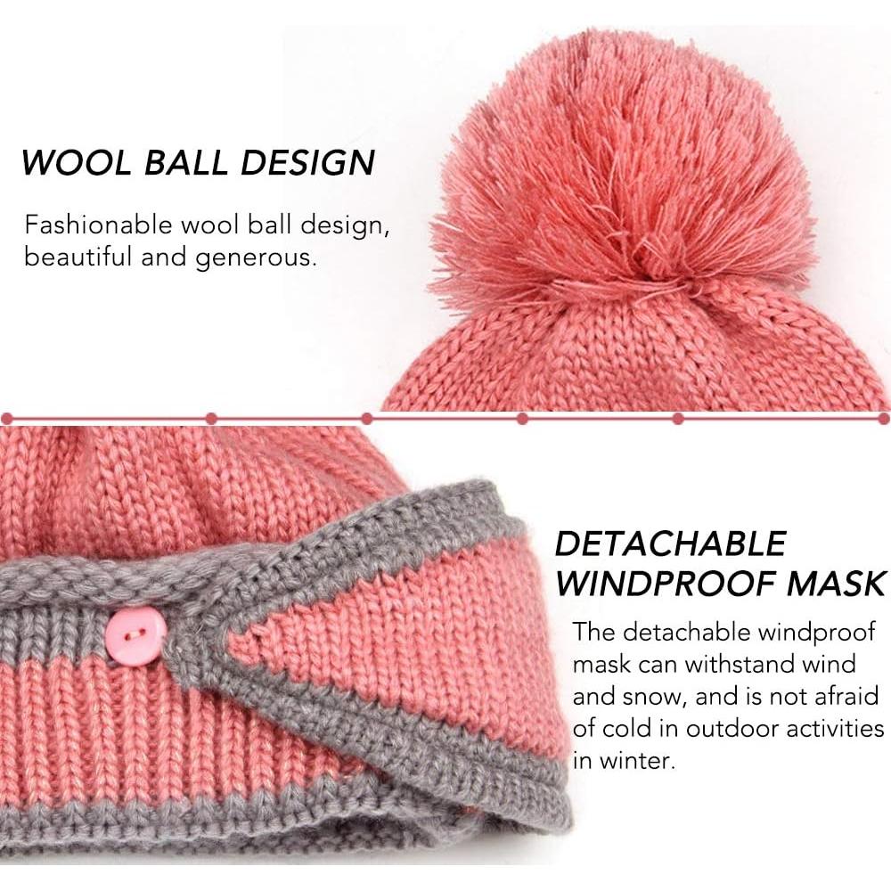 Conjunto 3 en 1 Gorro Bufanda Máscara Mujer Felpa Gruesa