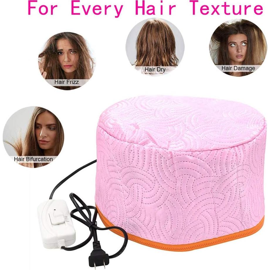 Gorro Térmico Eléctrico para Cuidado del Cabello Rojo 110V