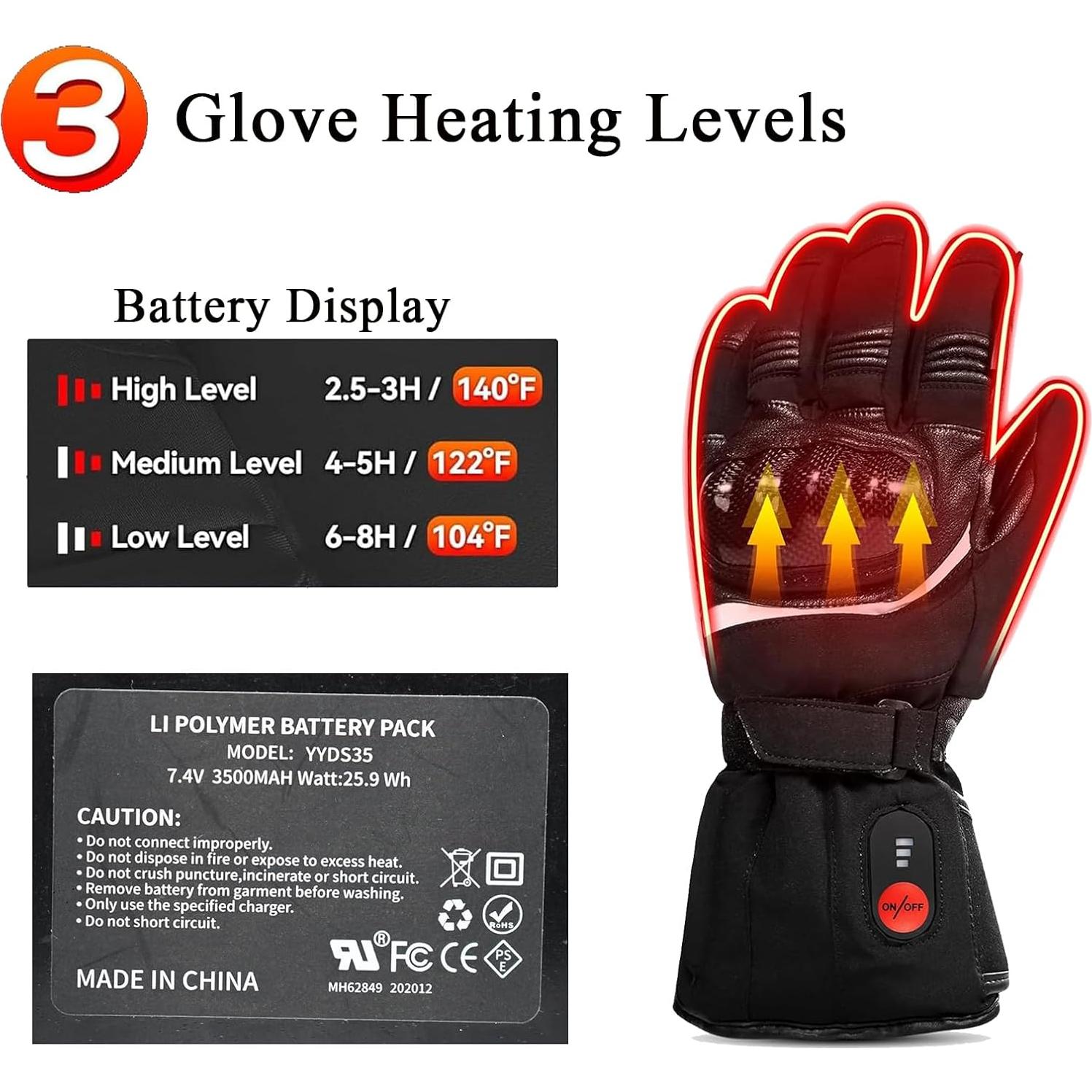 Baterías recargables VVHOOY 7.4V 3500mAh para guantes y calcetines