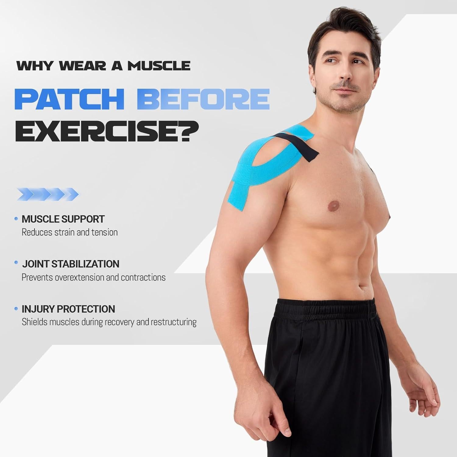 Cinta de Kinesiología ZVTQ 3 Rollos 5.08 cm x 4.88 m Beige