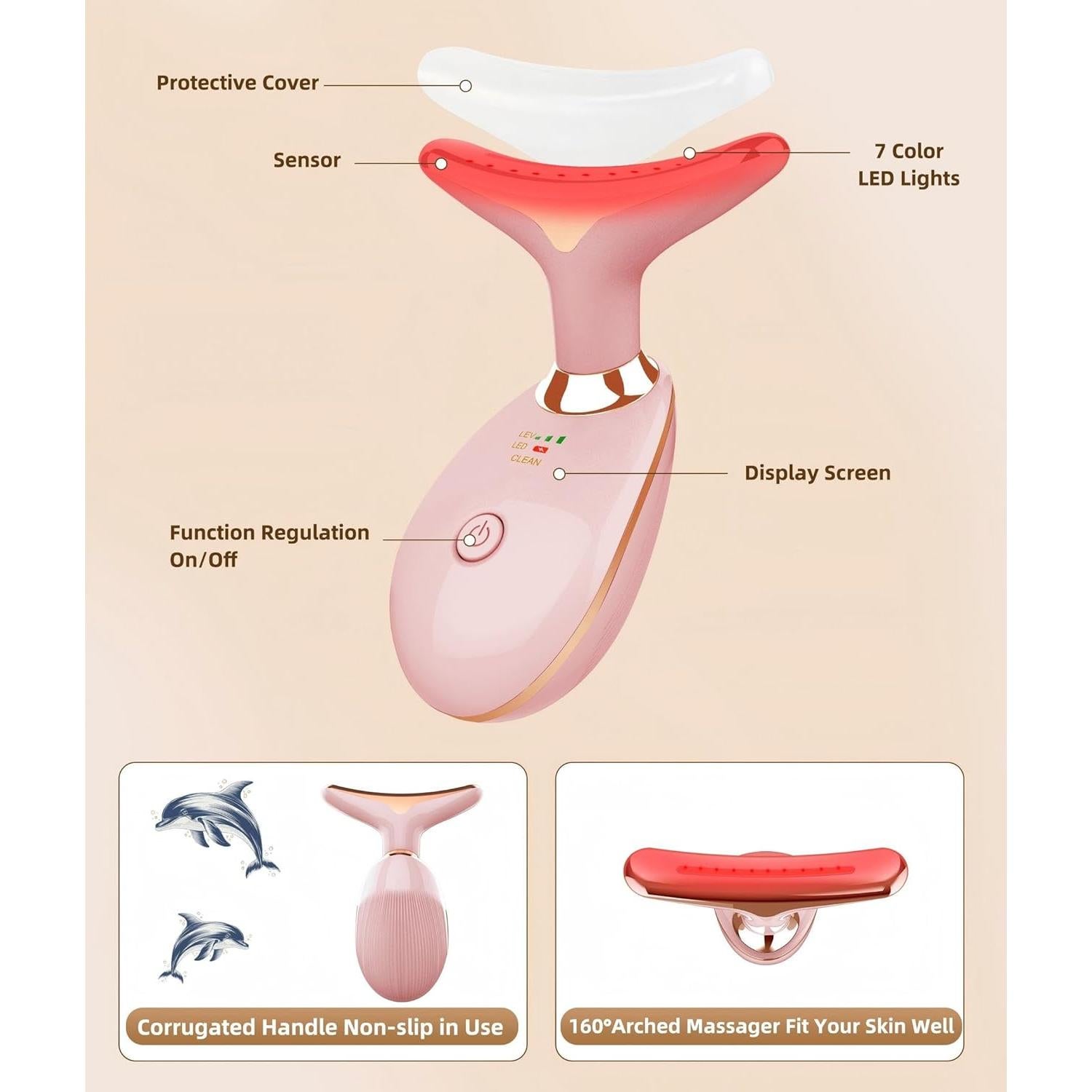 Masajeador Facial ELISHINE 7 Colores Terapia de Luz Reafirmante
