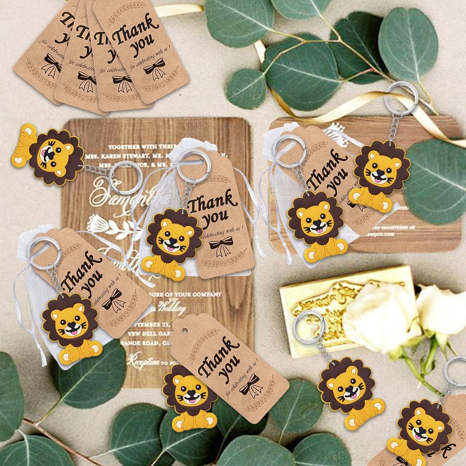 Paquete de 24 Llaveros de Fiesta CiciBear - Decoración Safari