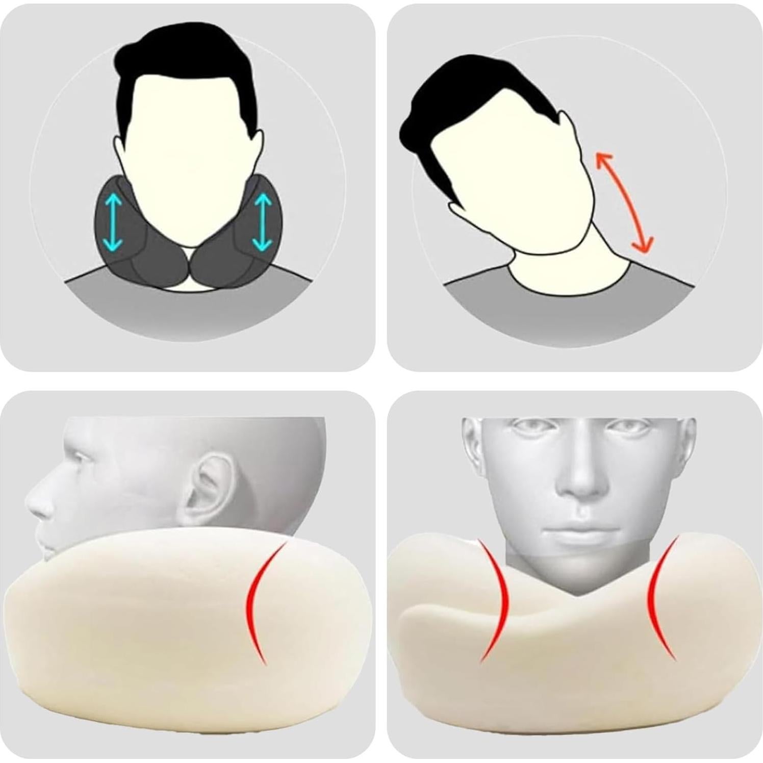 Almohada de Cuello RVPYK para Viajes - Espuma de Memoria Azul