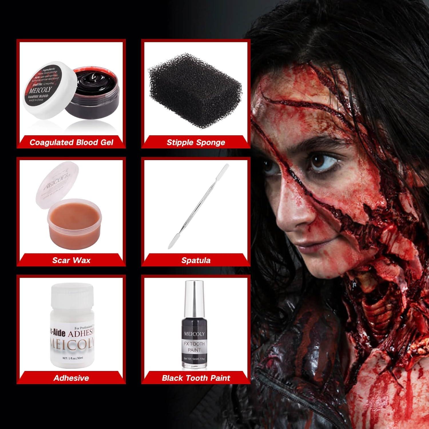 Kit de Maquillaje Efectos Especiales MEICOLY 7 Piezas Halloween
