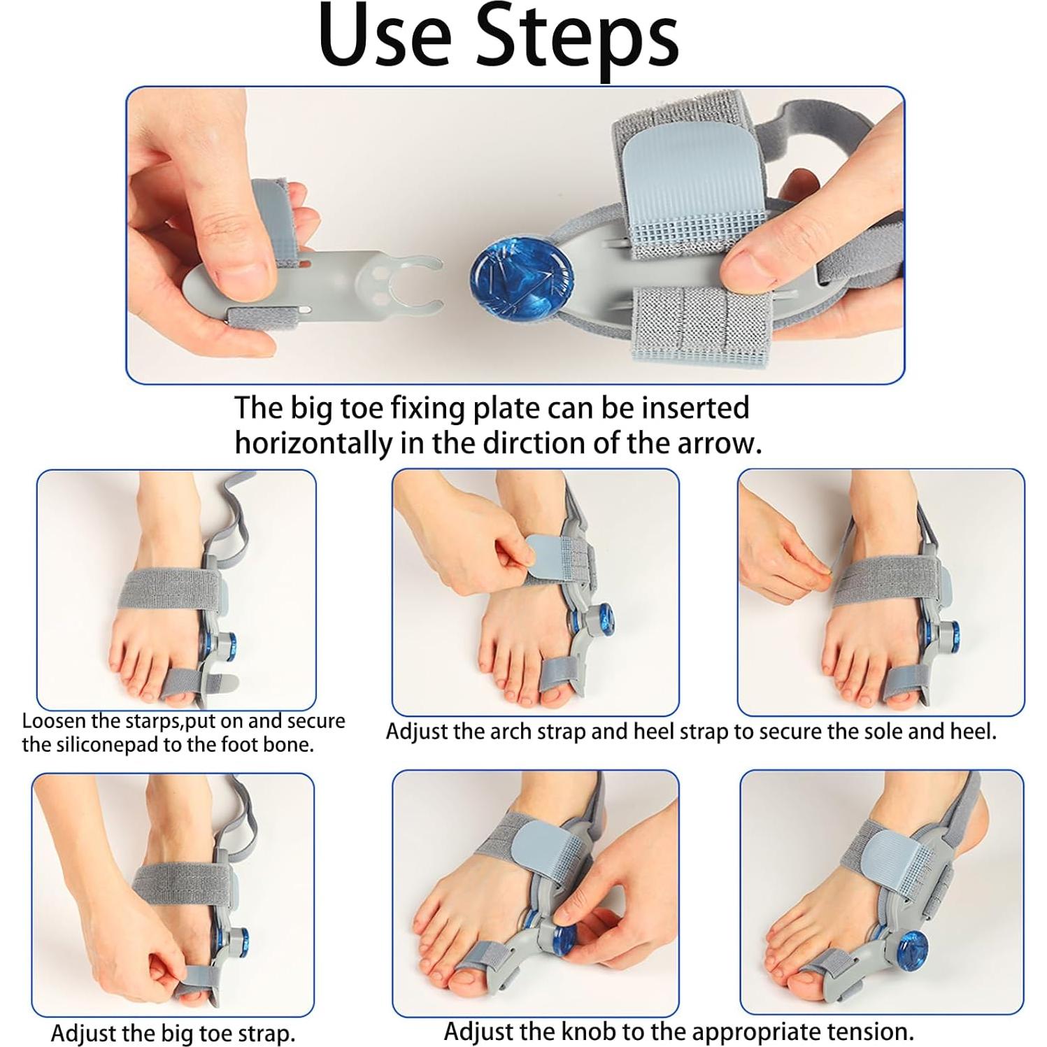 Corrector de Juanetes Ajustable Pwithze con Almohadilla Silicona