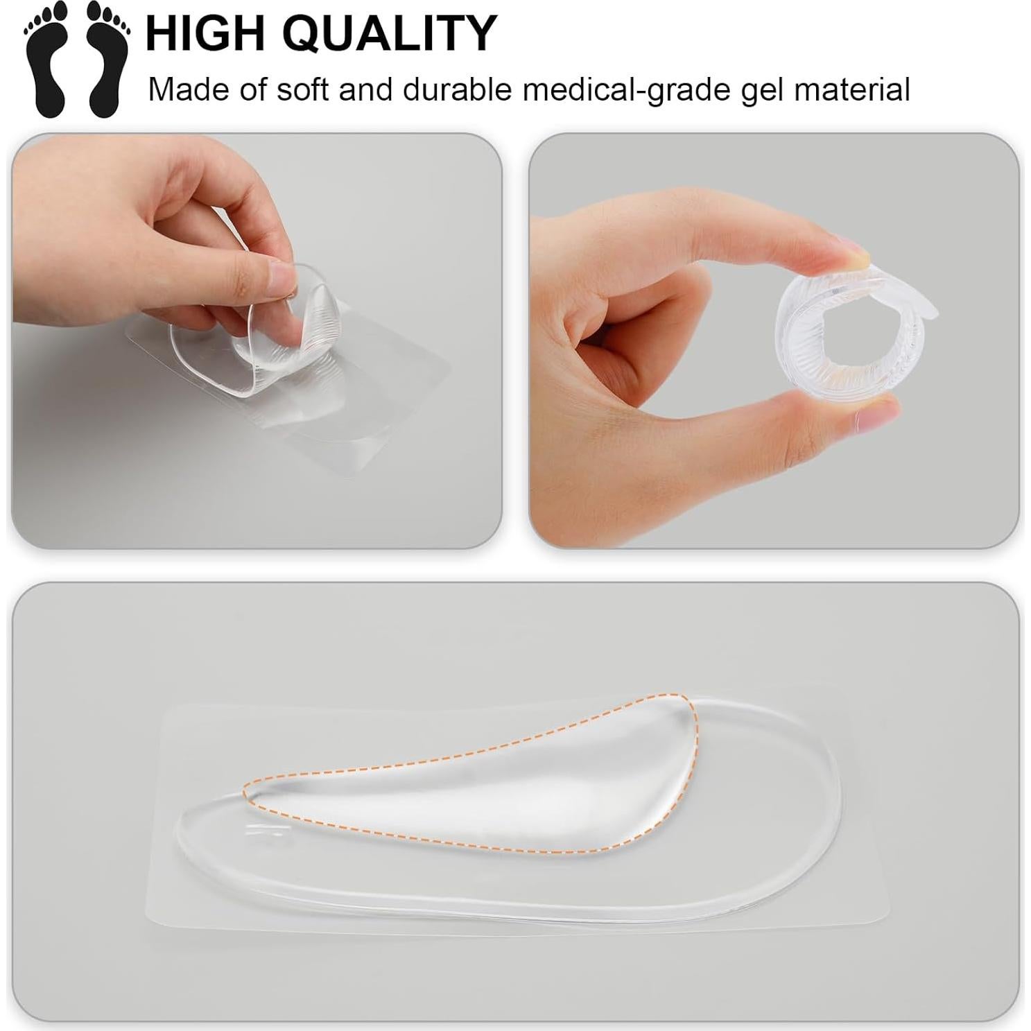 Cojines de Soporte de Arco UrChoice - 6 Pares Gel Reutilizables