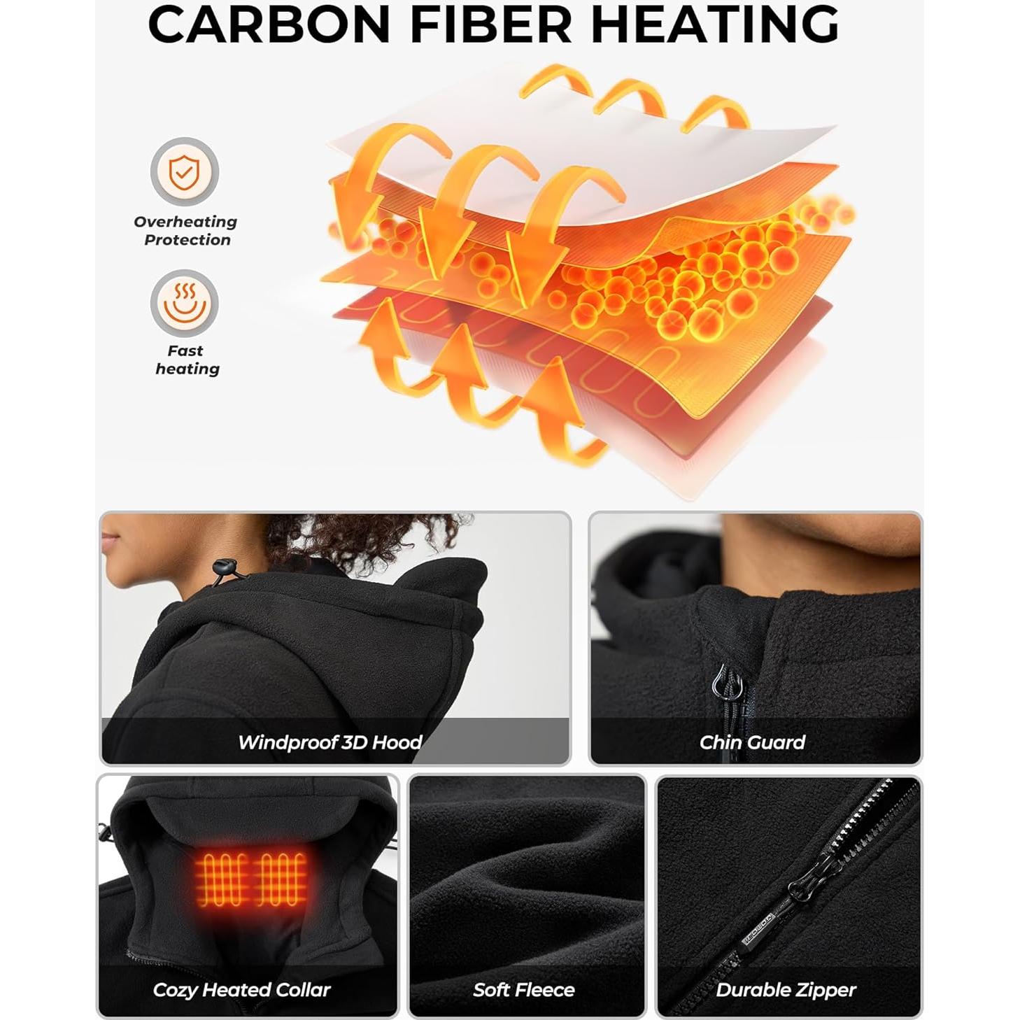 Chaqueta Térmica GOTOBI 12V para Mujeres - Forro Polar 18400mAh