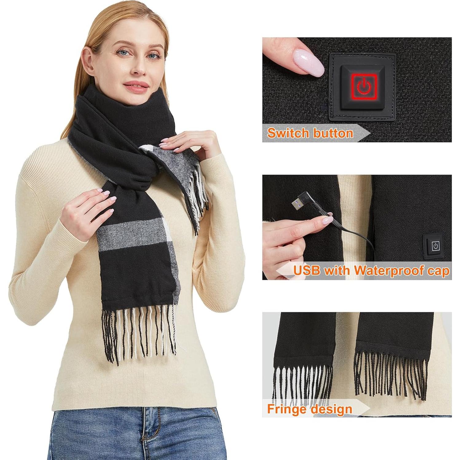 Bufanda Calentada Recargable Ejoy 180x35cm 3 Temperaturas