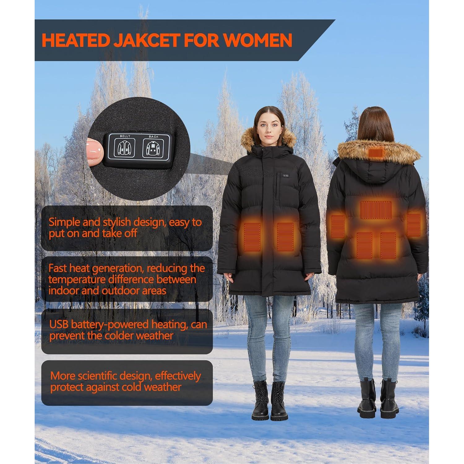 Chaqueta Calentada Windpost para Mujeres - 8 Zonas de Calor