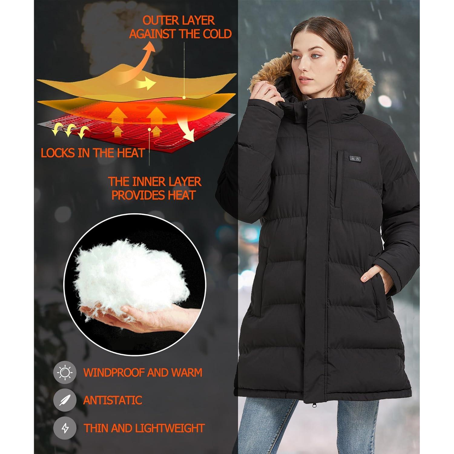 Chaqueta Calentada Windpost para Mujeres - 8 Zonas de Calor