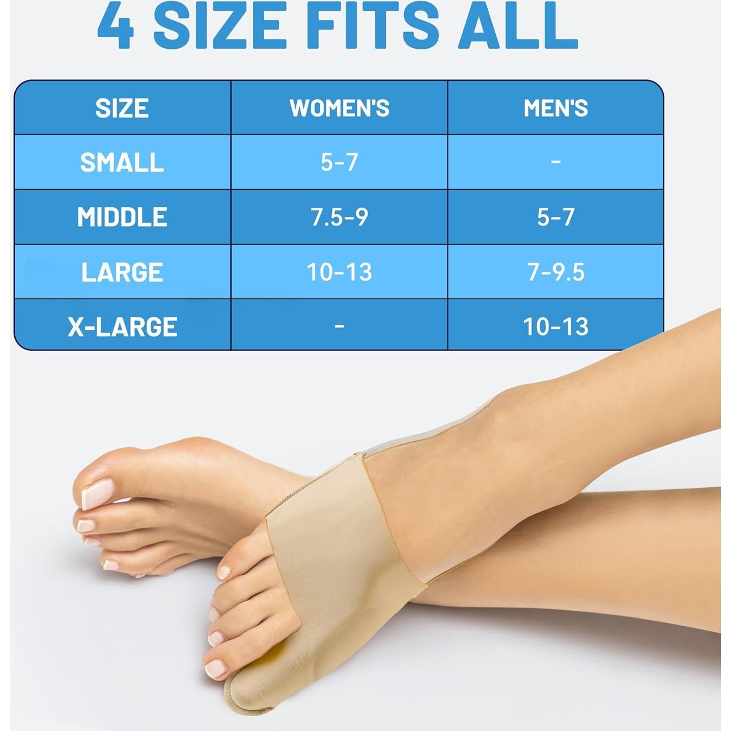 Manga para juanete LEOWEER con gel y ajuste antideslizante