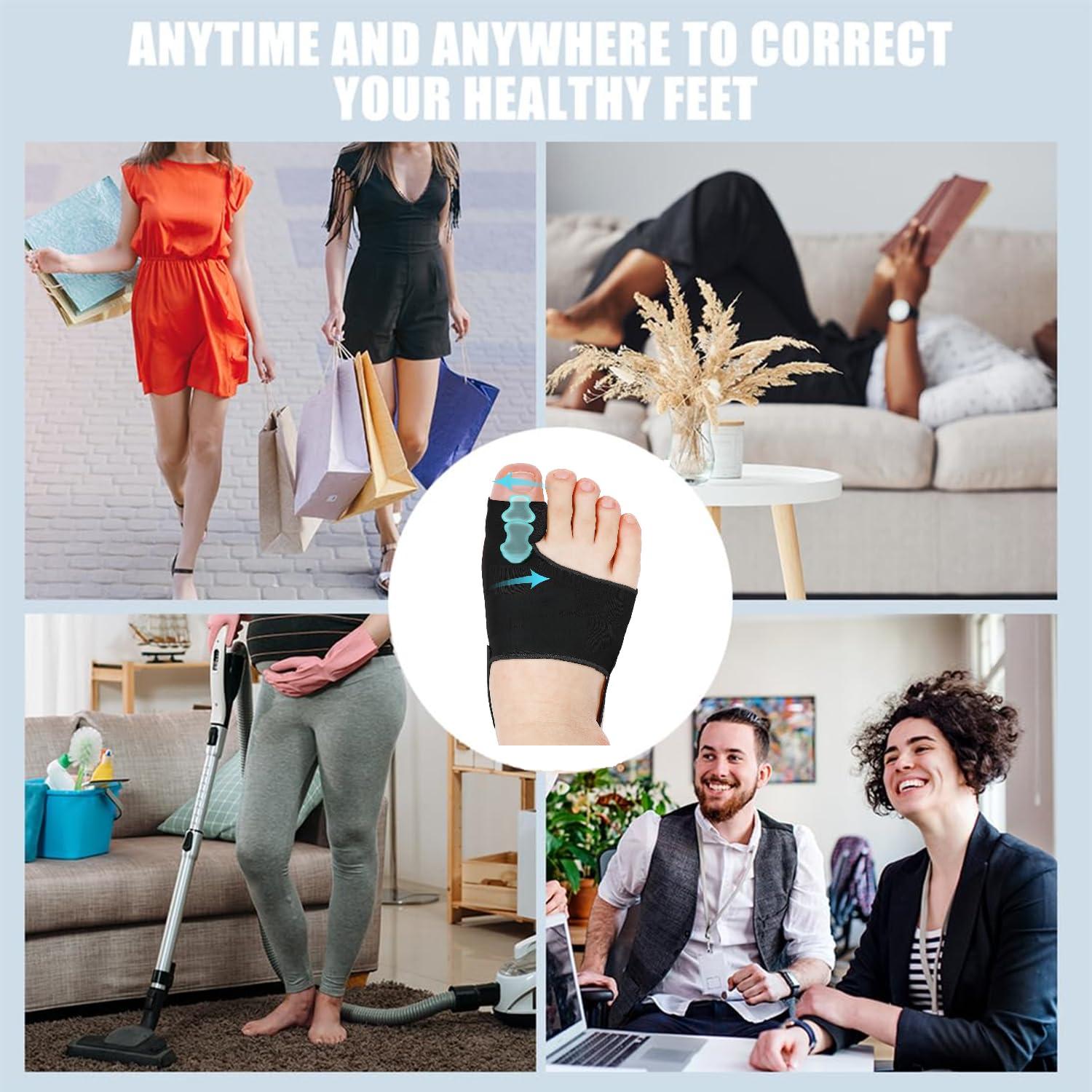 Corrector de Juanetes WELEQUT 2-Pack Alivio Hallux Valgus Negro