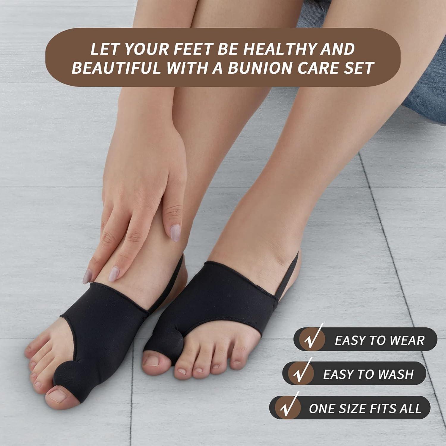 Corrector de Juanetes WELEQUT 2-Pack Alivio Hallux Valgus Negro
