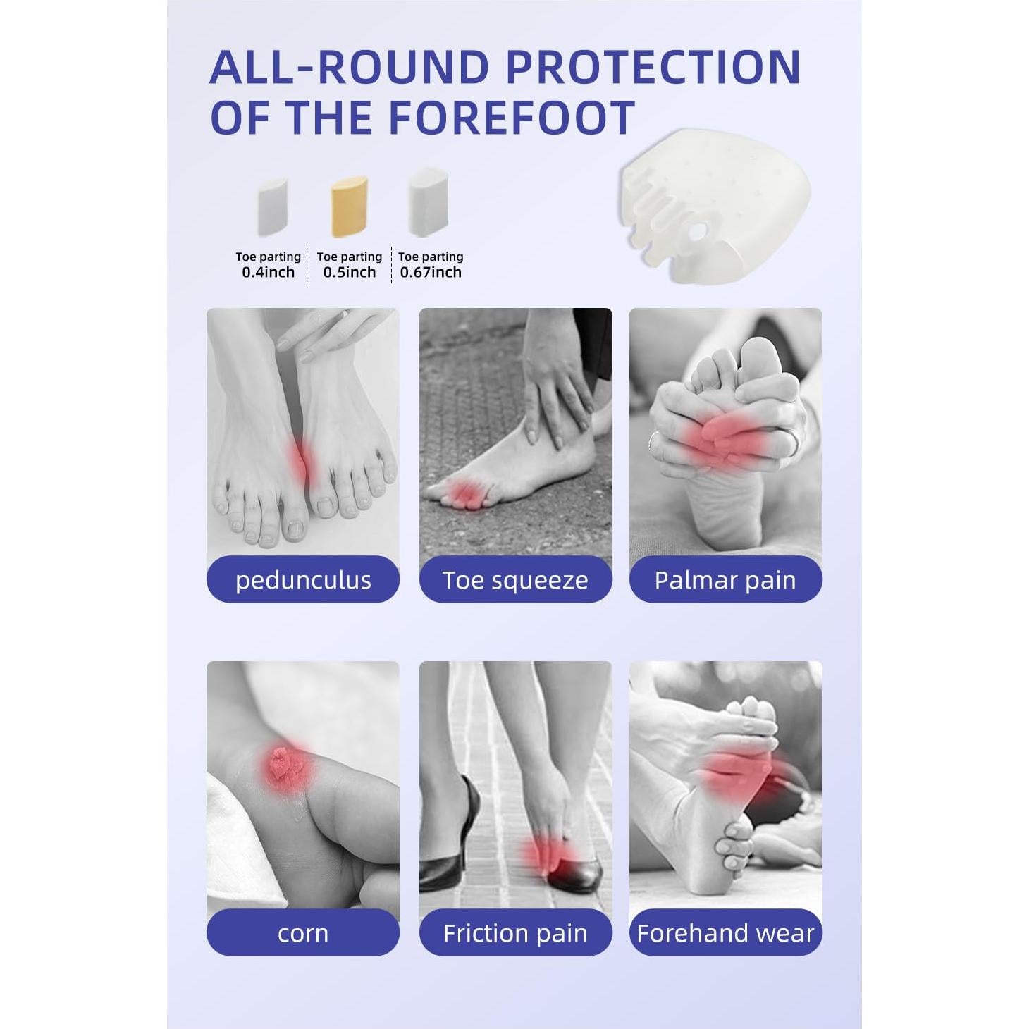 Separadores de Dedos de Silicona Hyggear - 2 Pares Ajustables para Juanetes