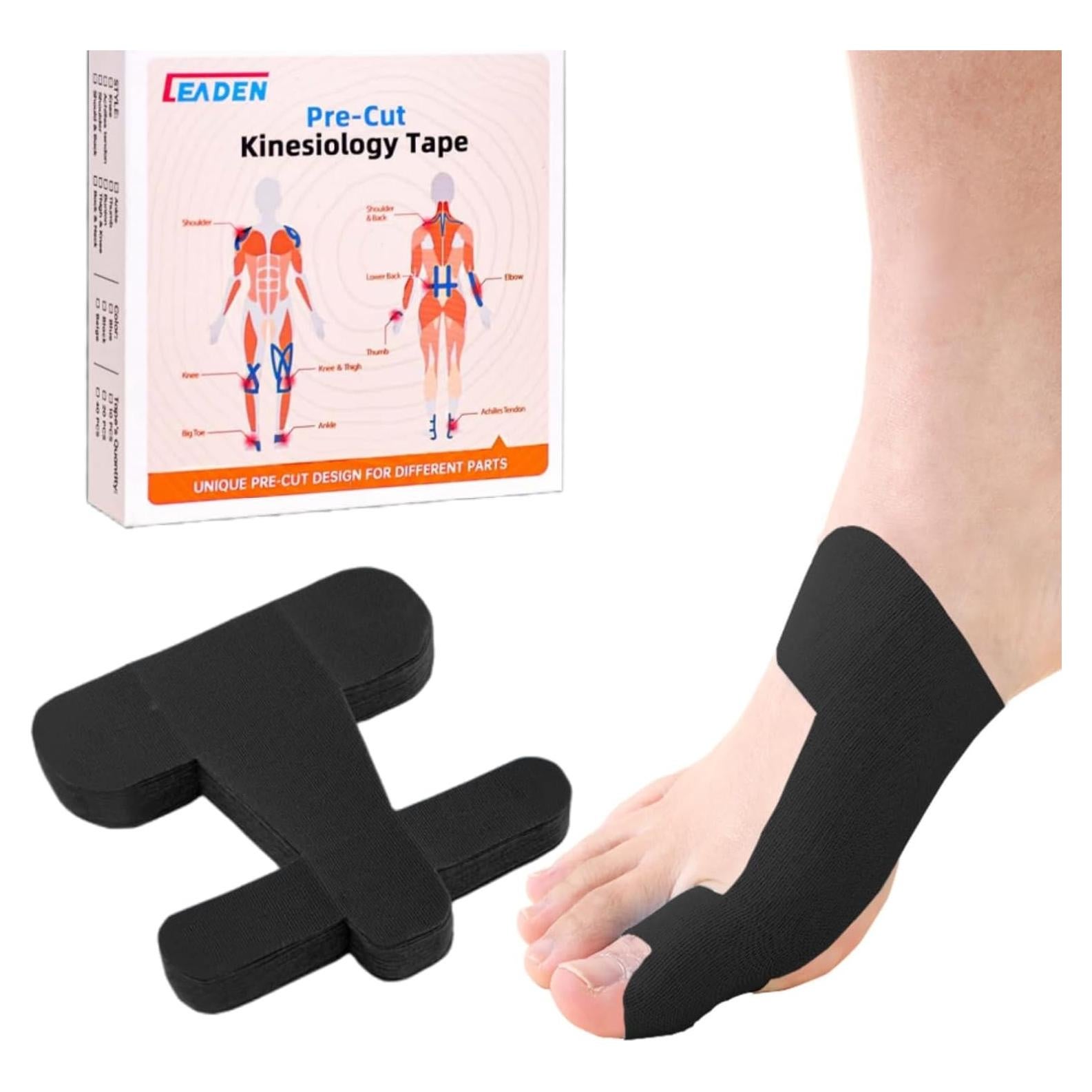 Cinta Kinesiológica Pre-cortada IEADEN para Juanetes 40 Pcs